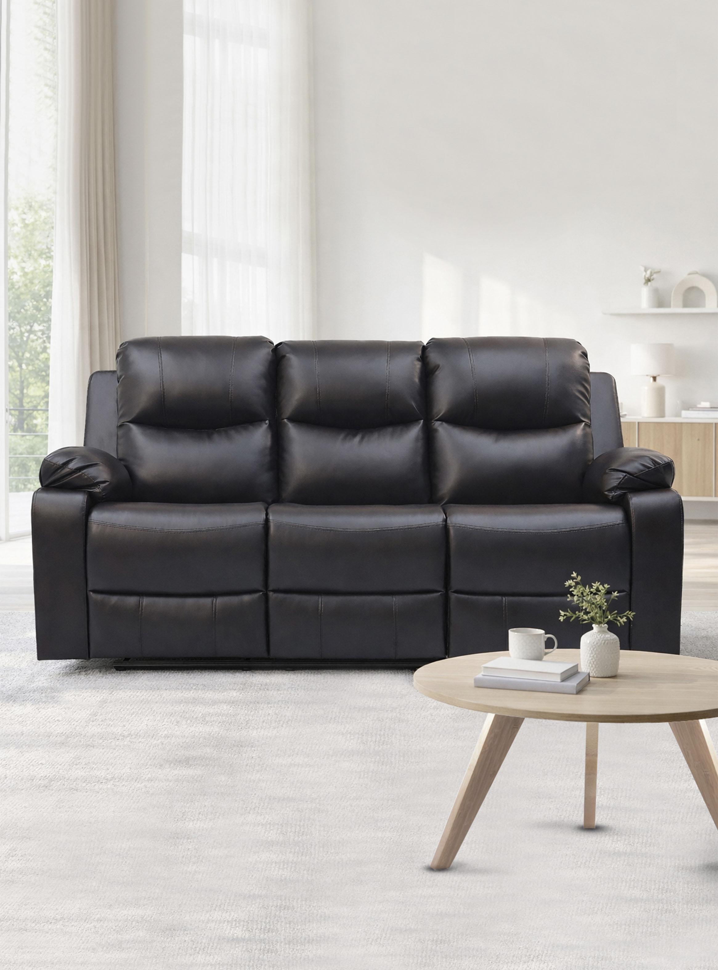 Sofá Reclinable 3 Cuerpos Tabuk PU Café-4