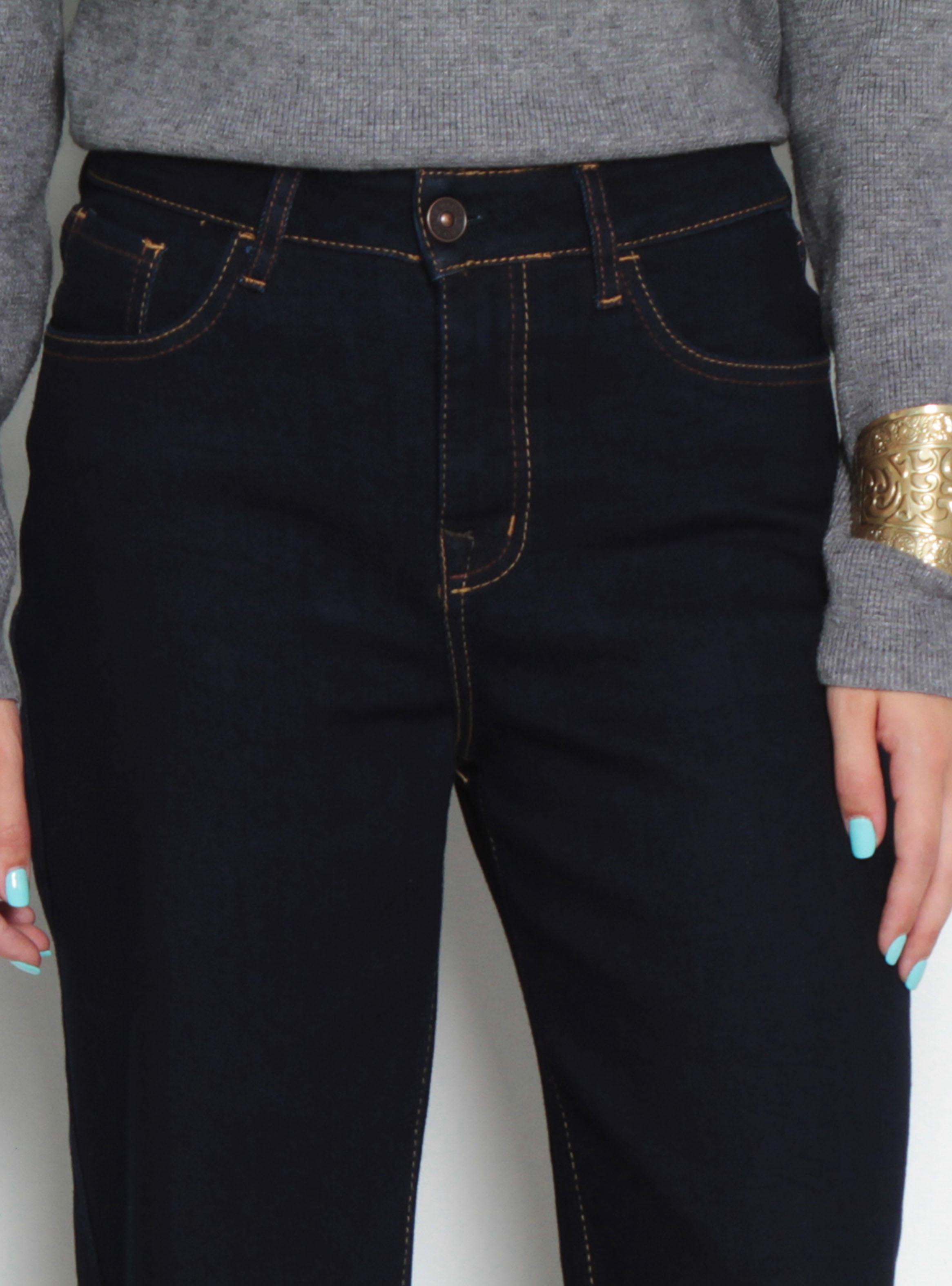 Jeans Wide Leg Tiro Alto Pretina Básica 1 Botón J301-2