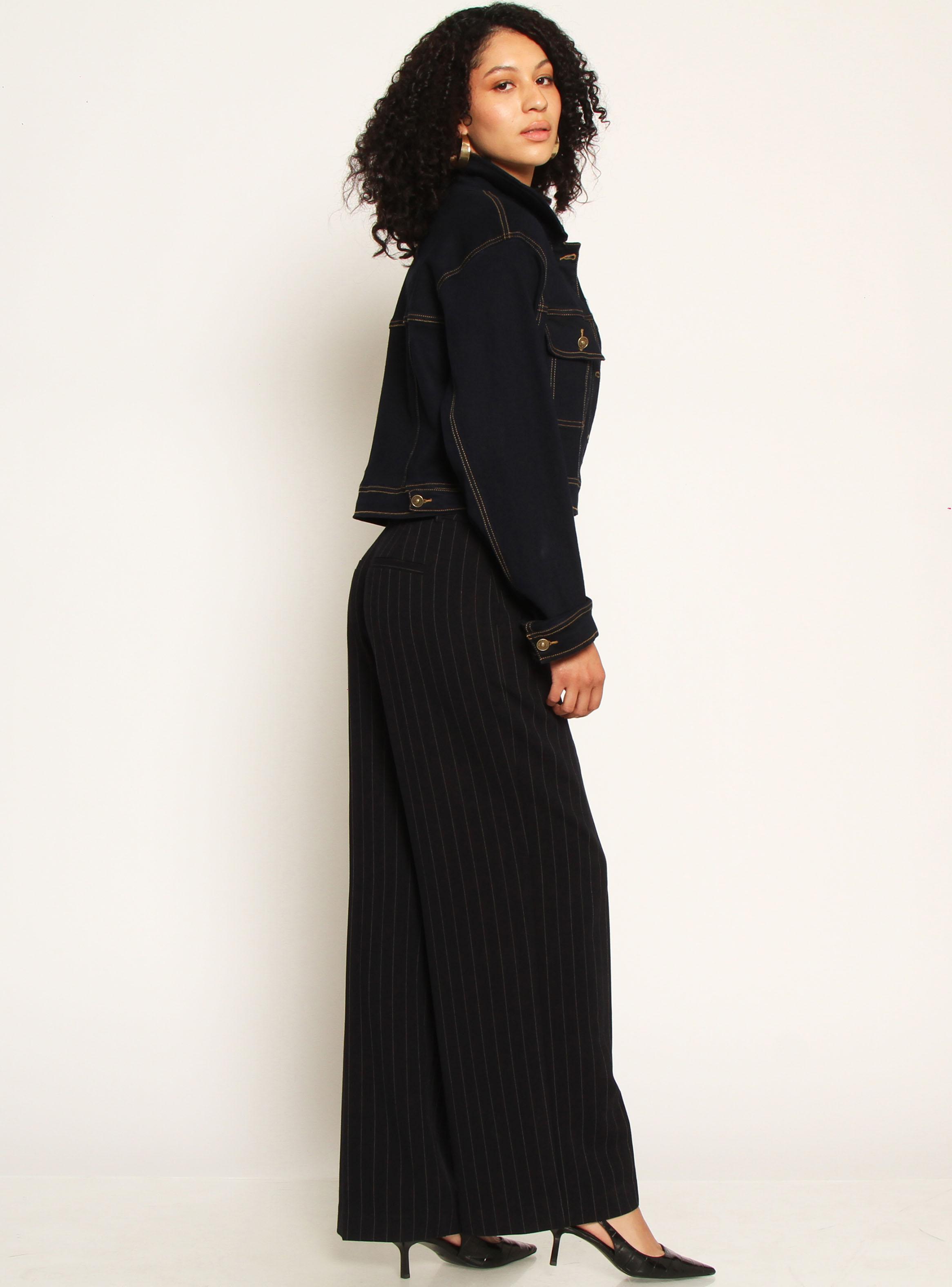 Chaqueta Manga Larga Denim con Bolsillos con Botón-4