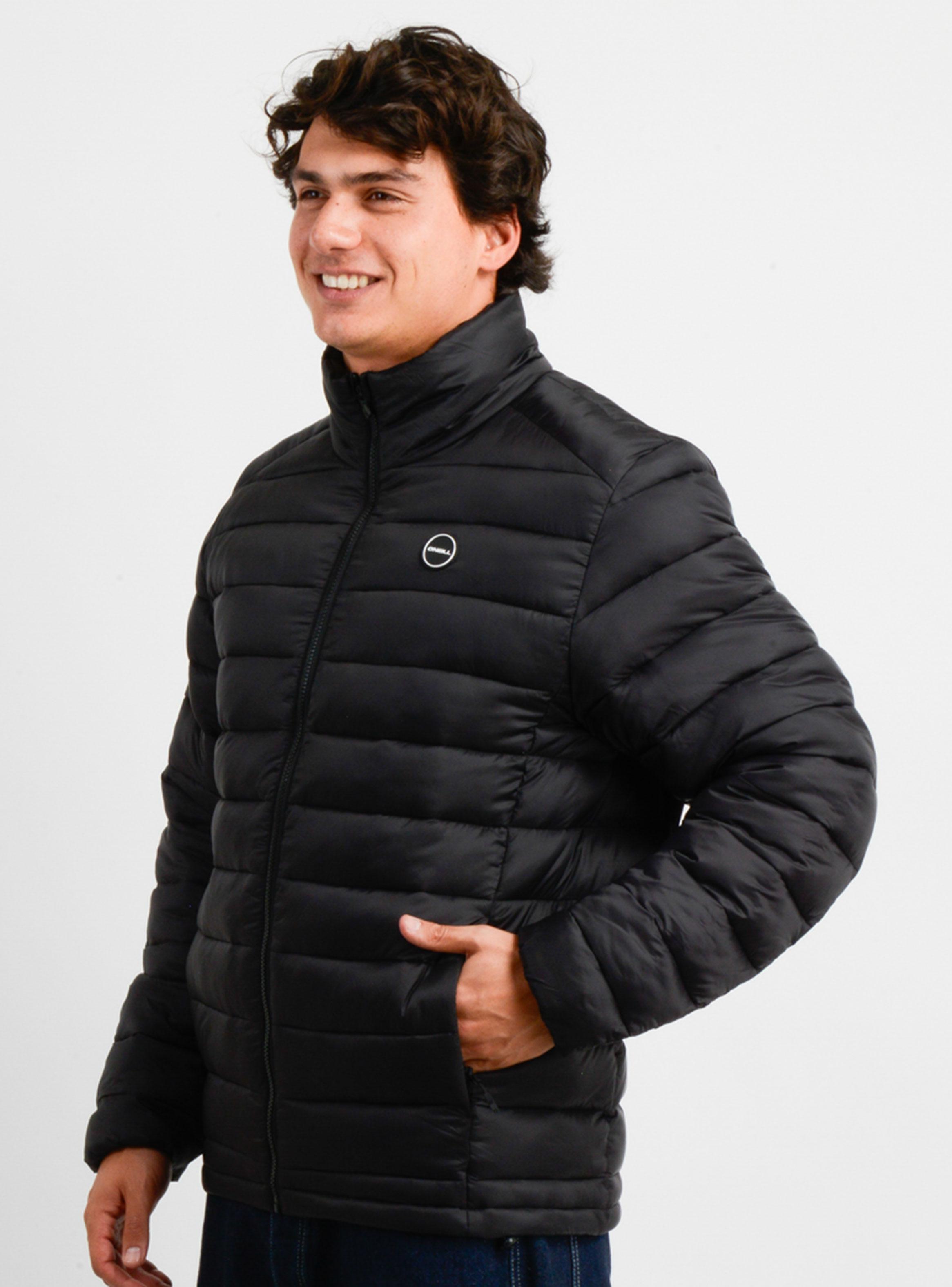 Parka Acolchada Cuello Alto Unicolor-3