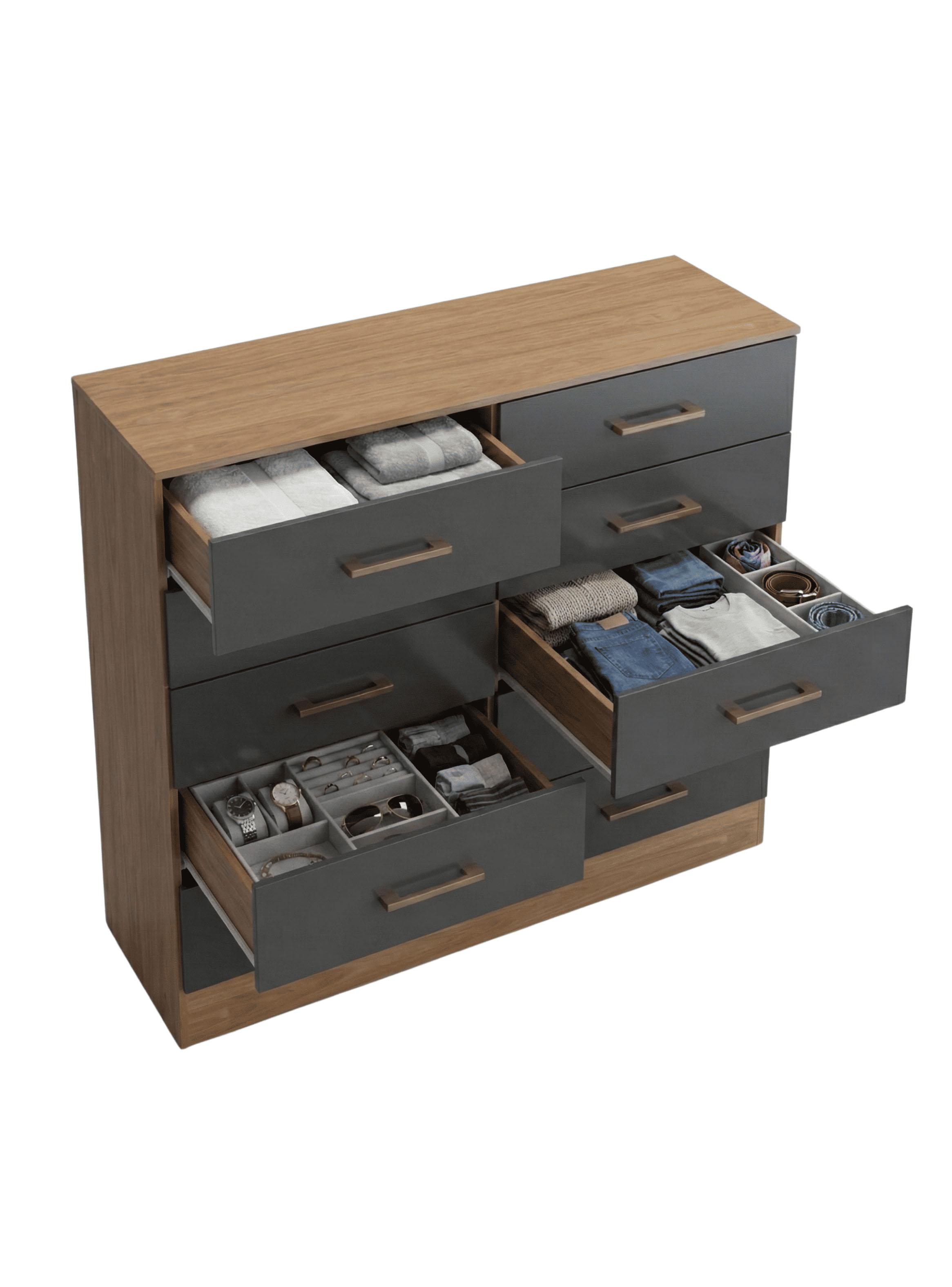 Cómoda 10 Cajones Negro/Café 92.2x117x40.5 cm-2