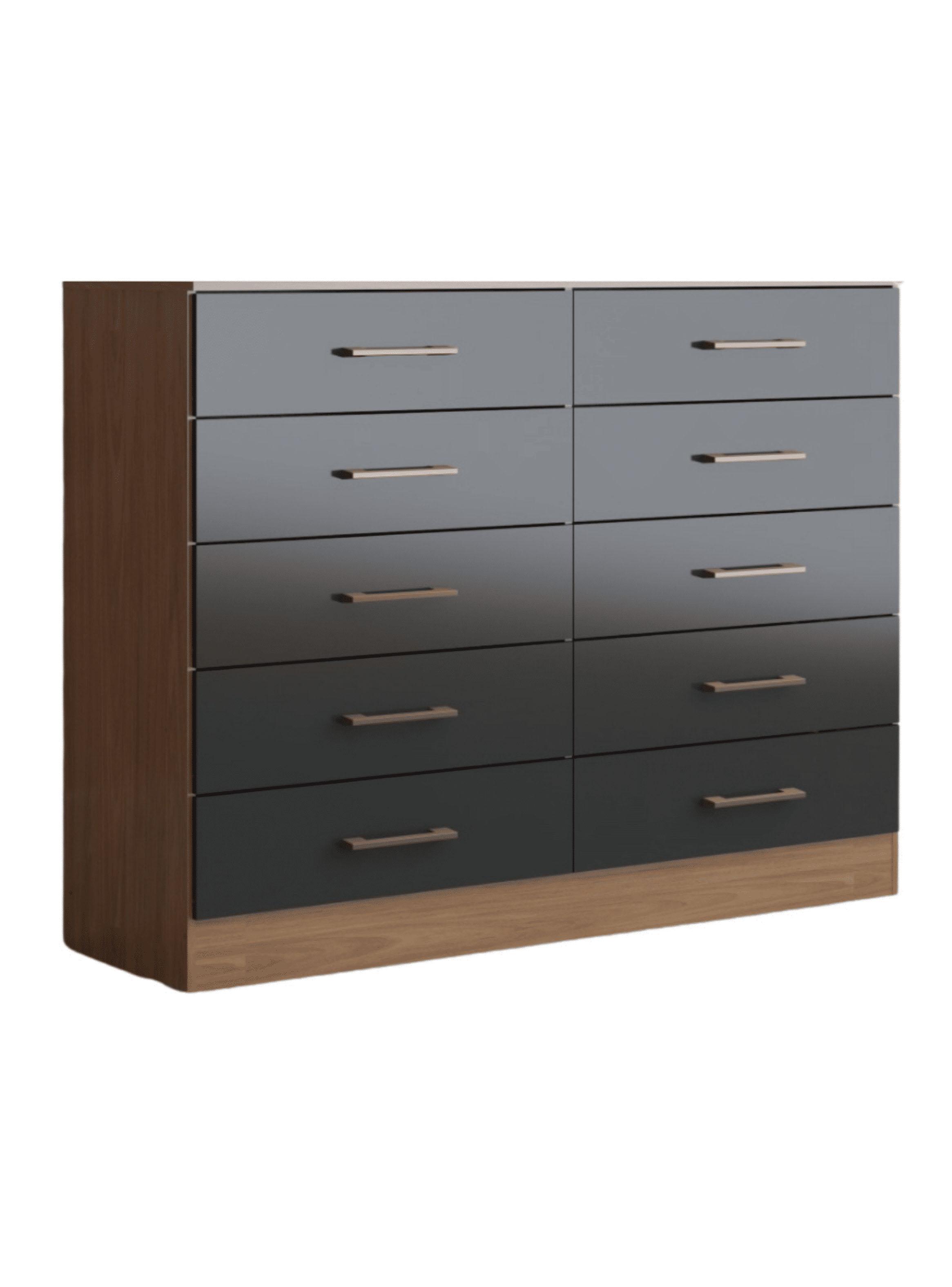 Cómoda 10 Cajones Negro/Café 92.2x117x40.5 cm-0