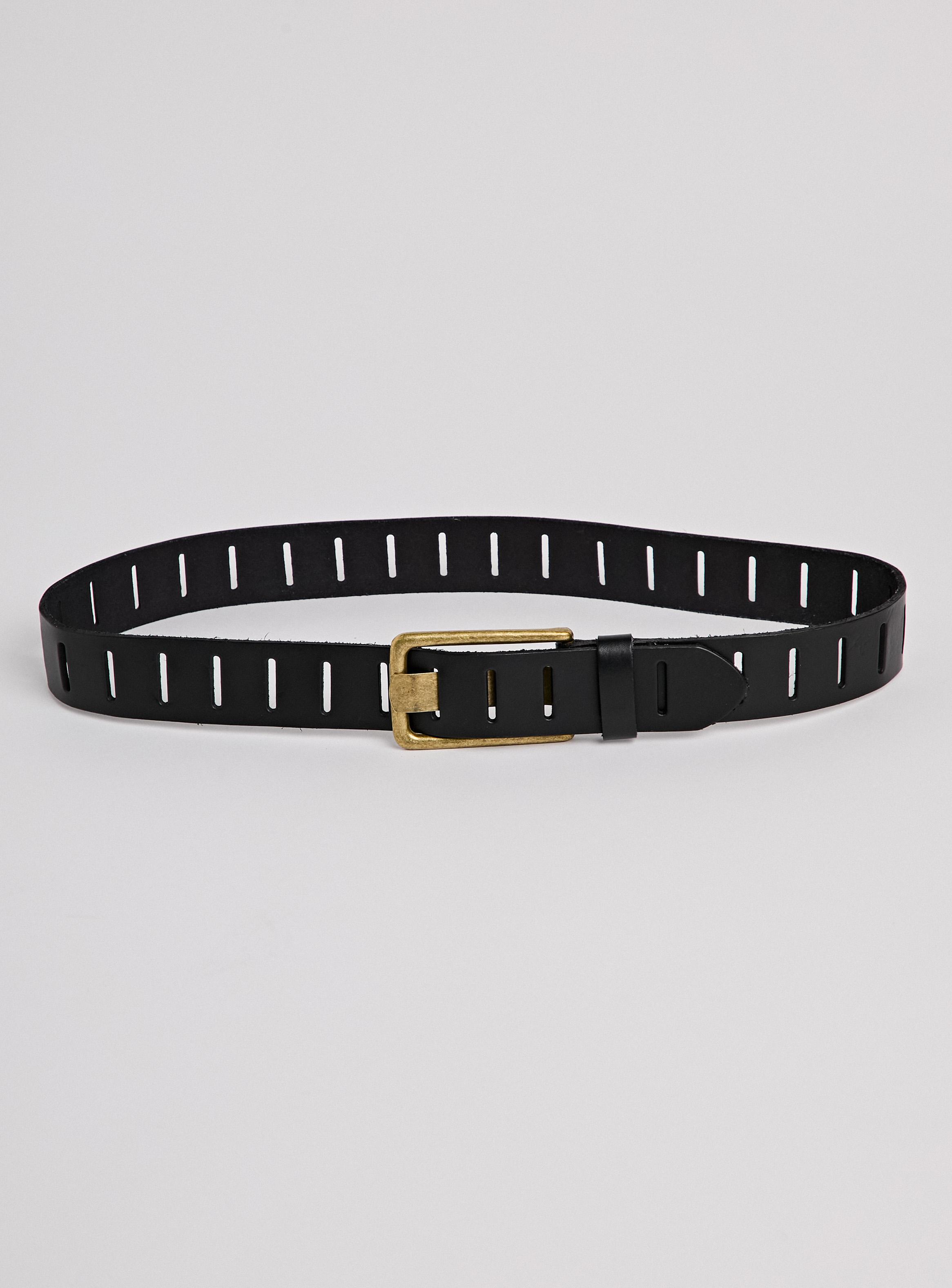 Cinturón con Perforaciones Rectangulares de Cuero-3