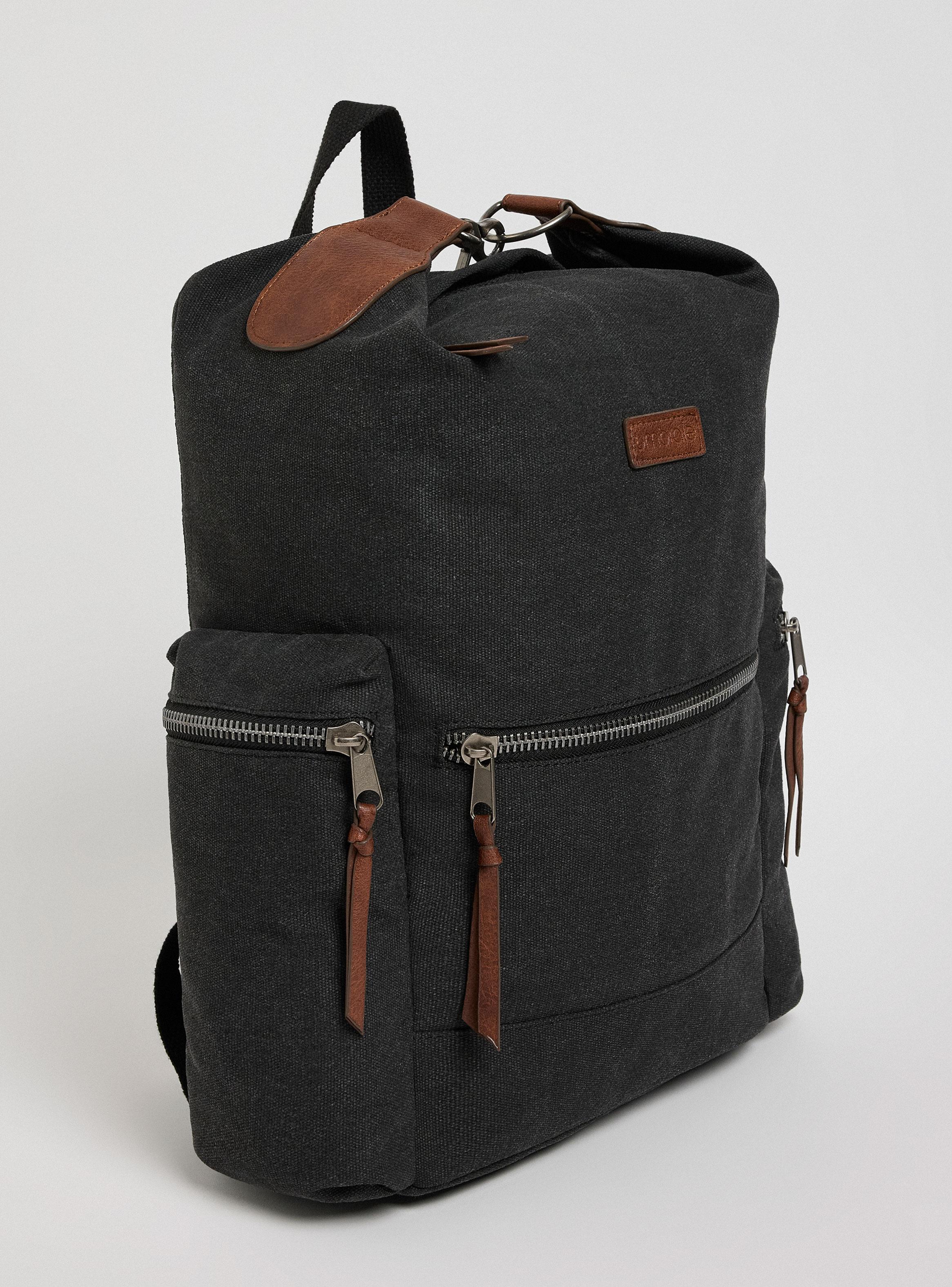 Mochila Urbana Canvas y Detalles en Cuero-3