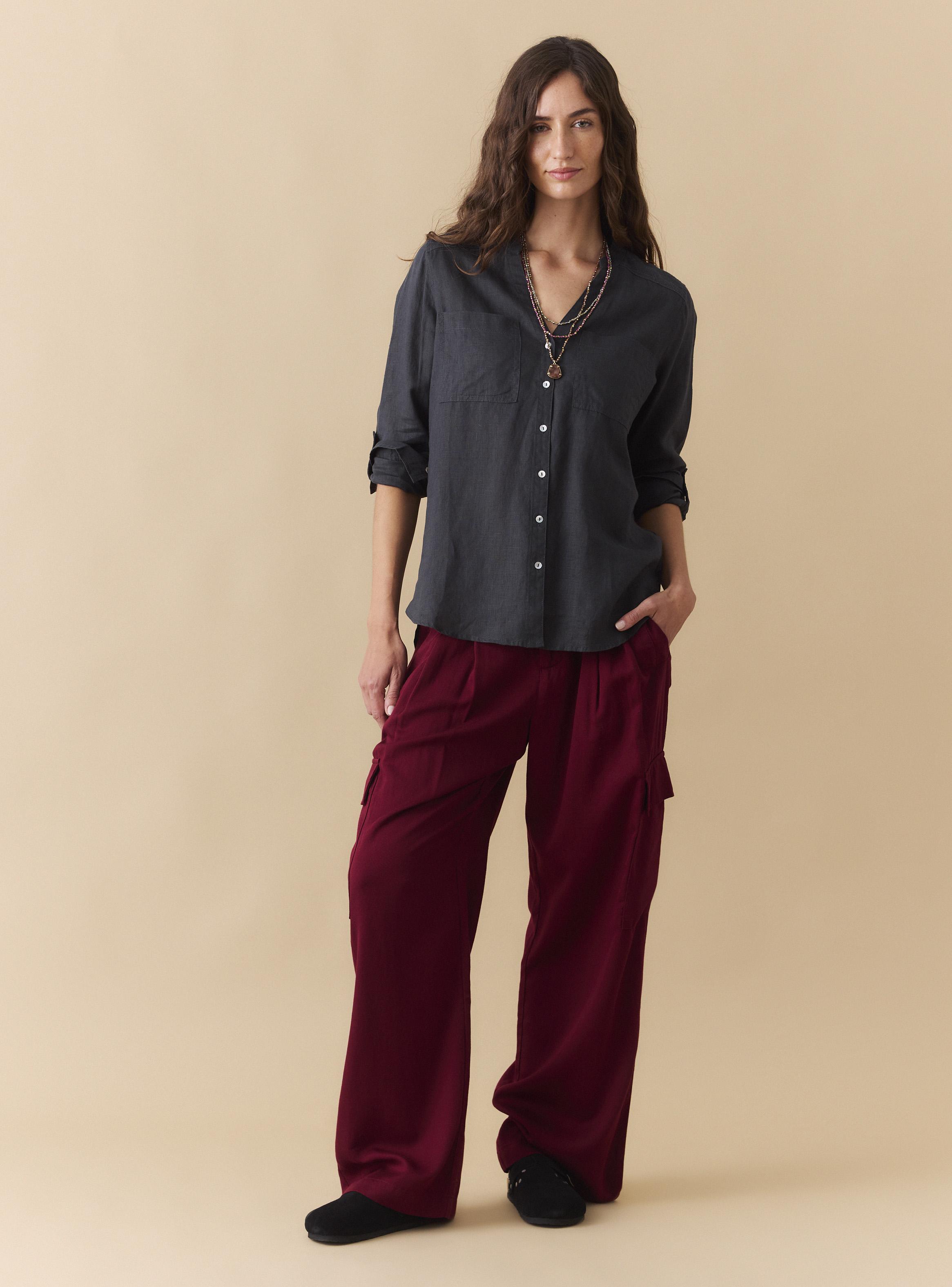 Blusa Lino Cuello Mao Botones-4