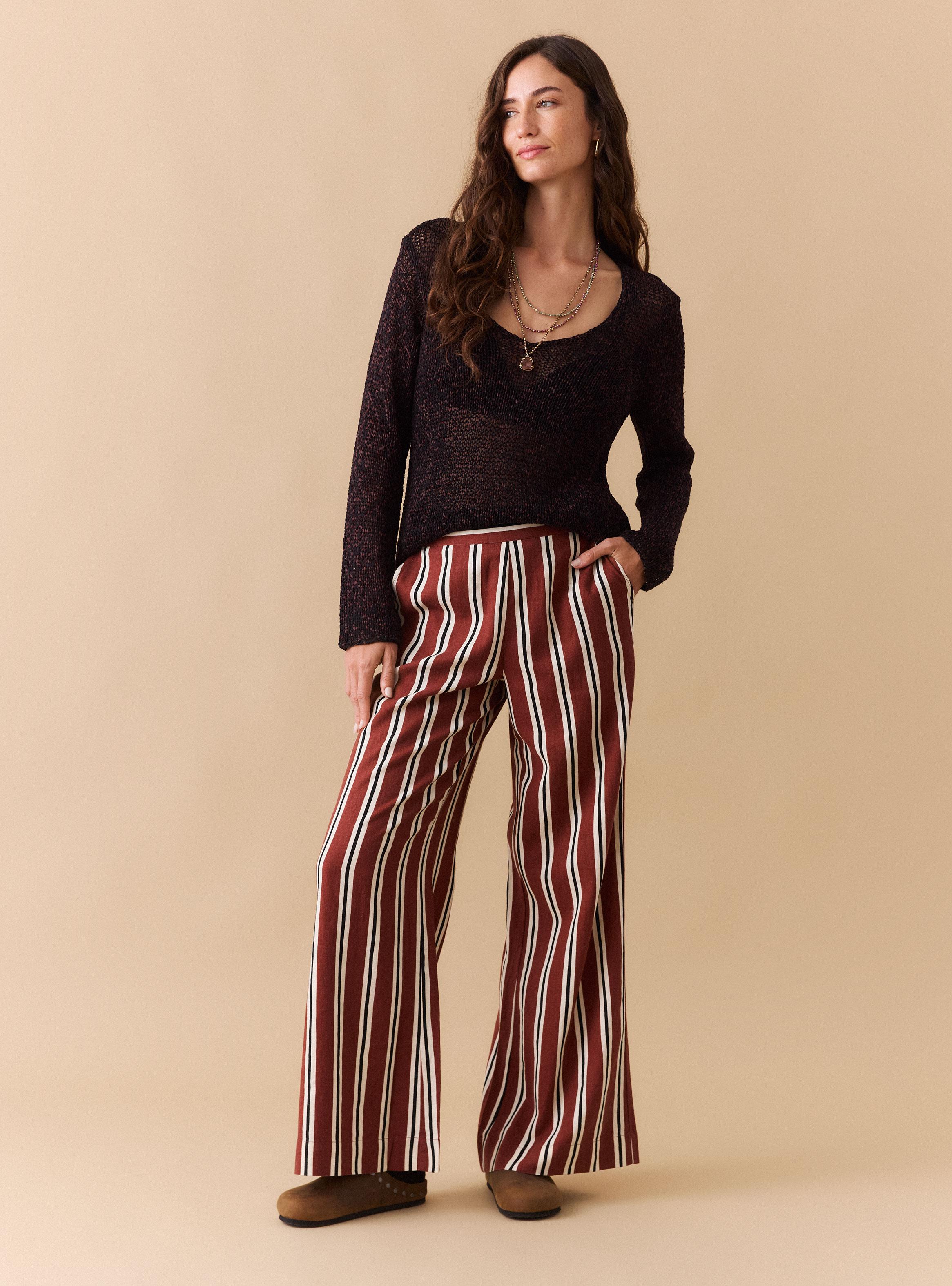 Pantalón con Lino Diseño Stripes-4