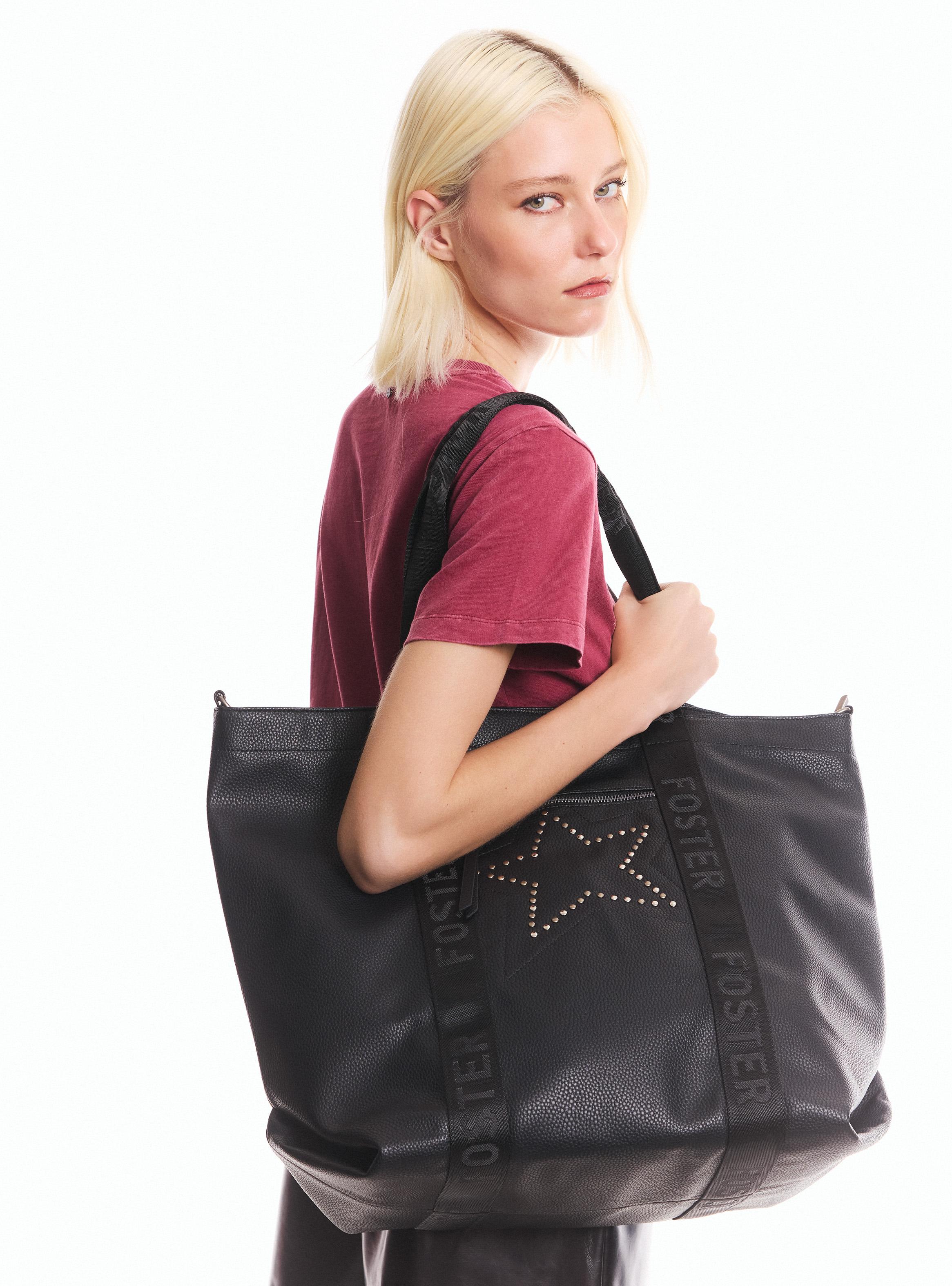 Cartera de Hombro Tote Estrellas Tachas-0