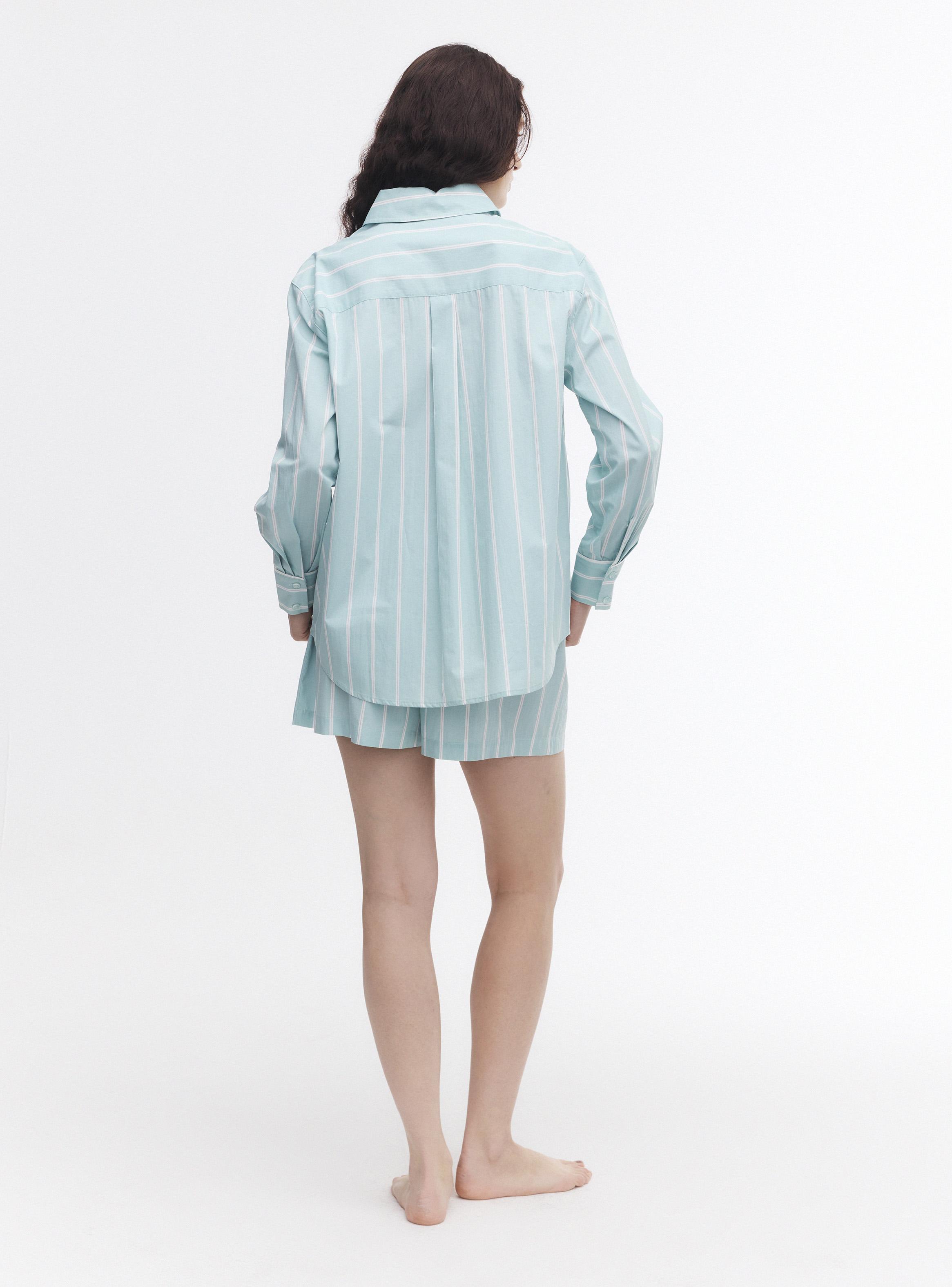 Pijama Tela Plana Camisero Rayas-5