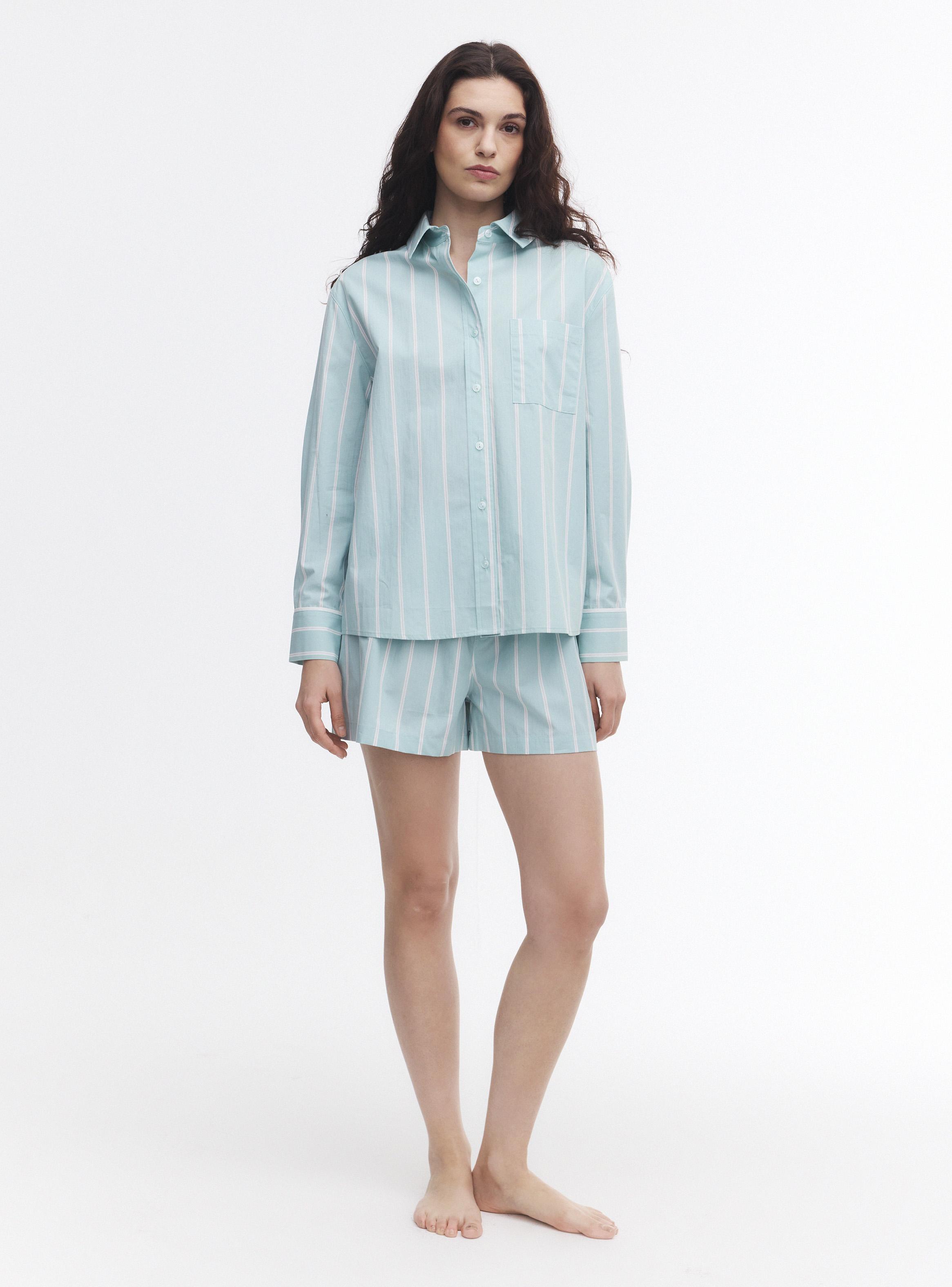 Pijama Tela Plana Camisero Rayas-4