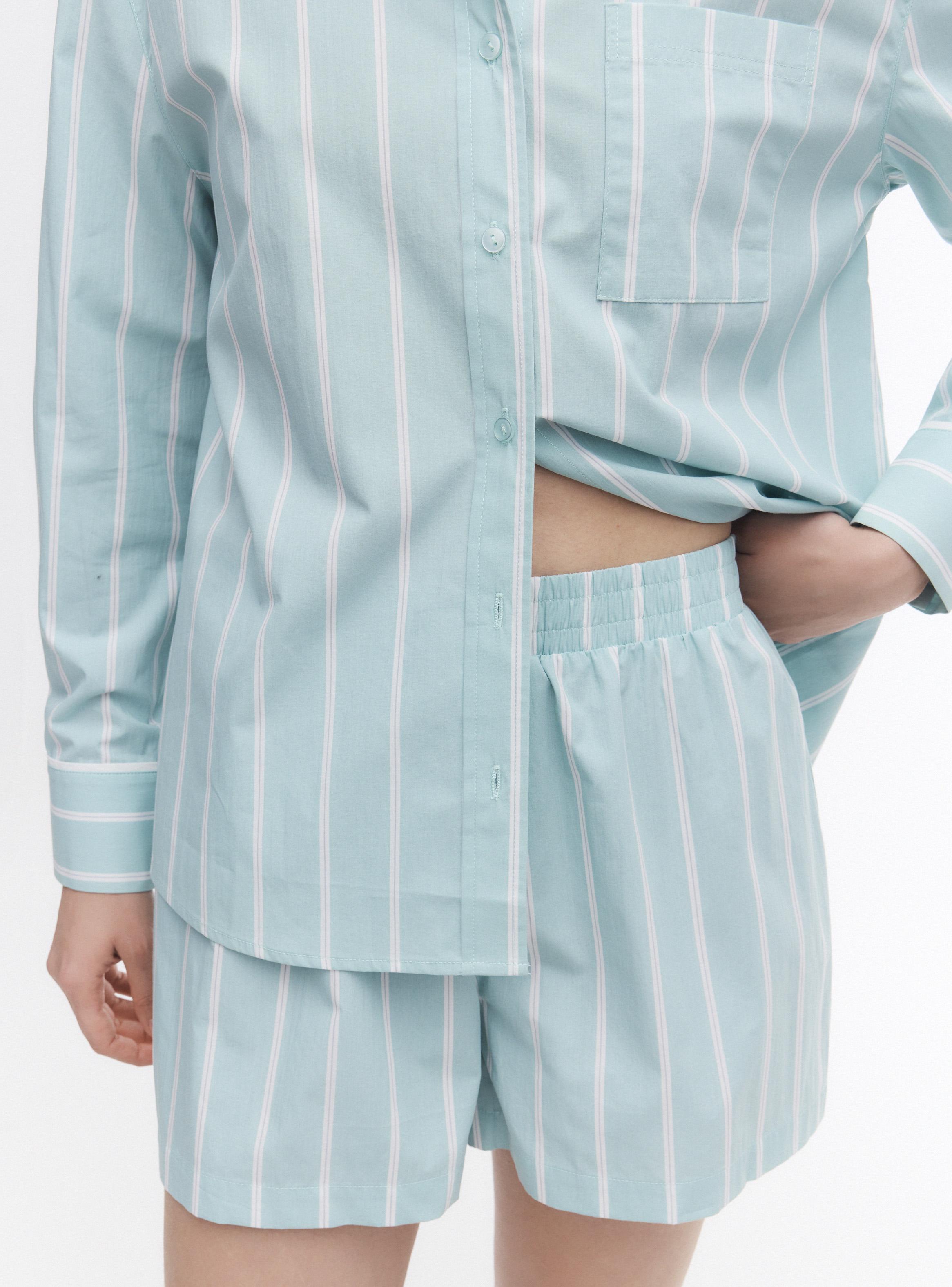 Pijama Tela Plana Camisero Rayas-3