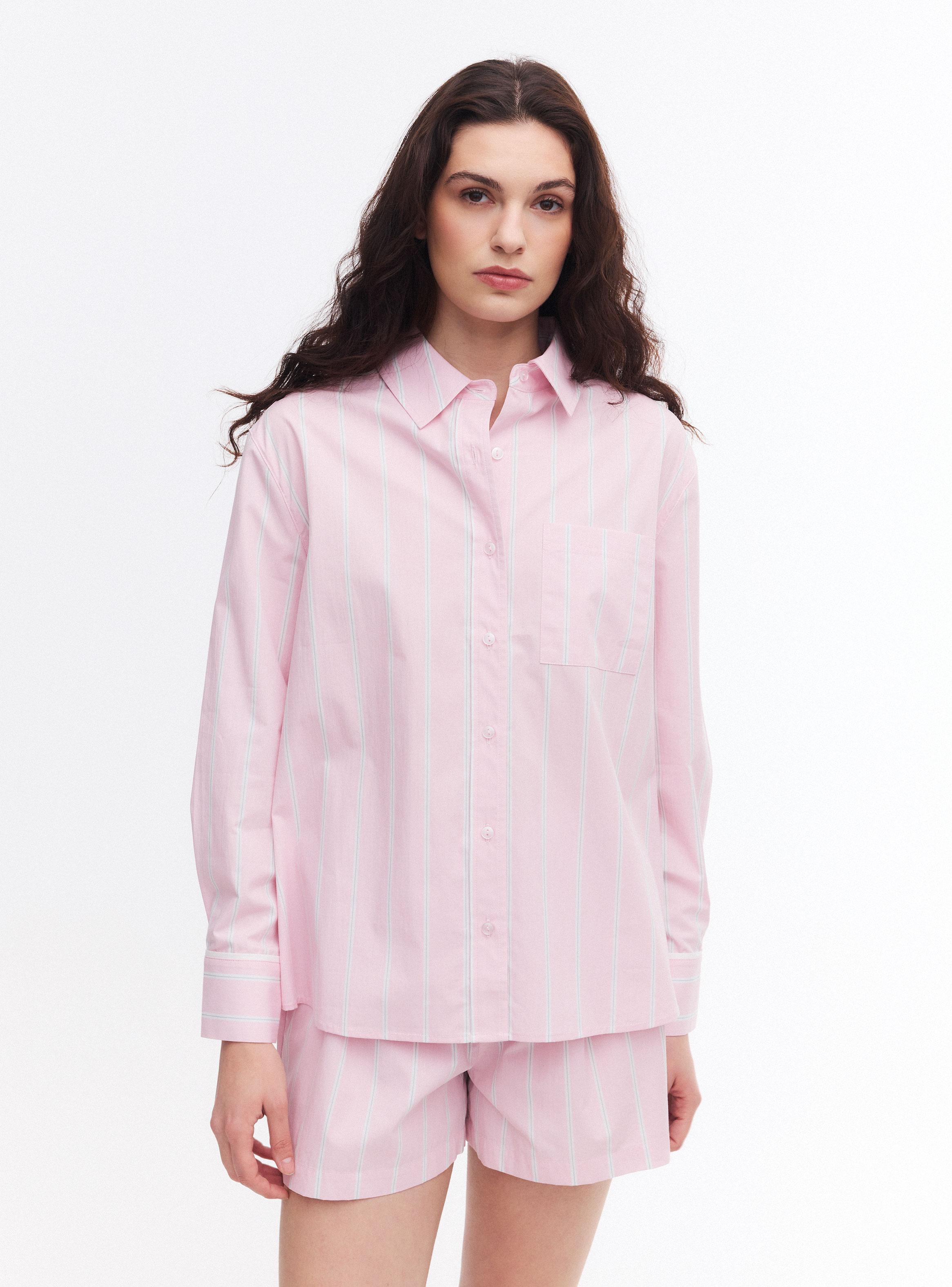 Pijama Tela Plana Camisero Rayas-0