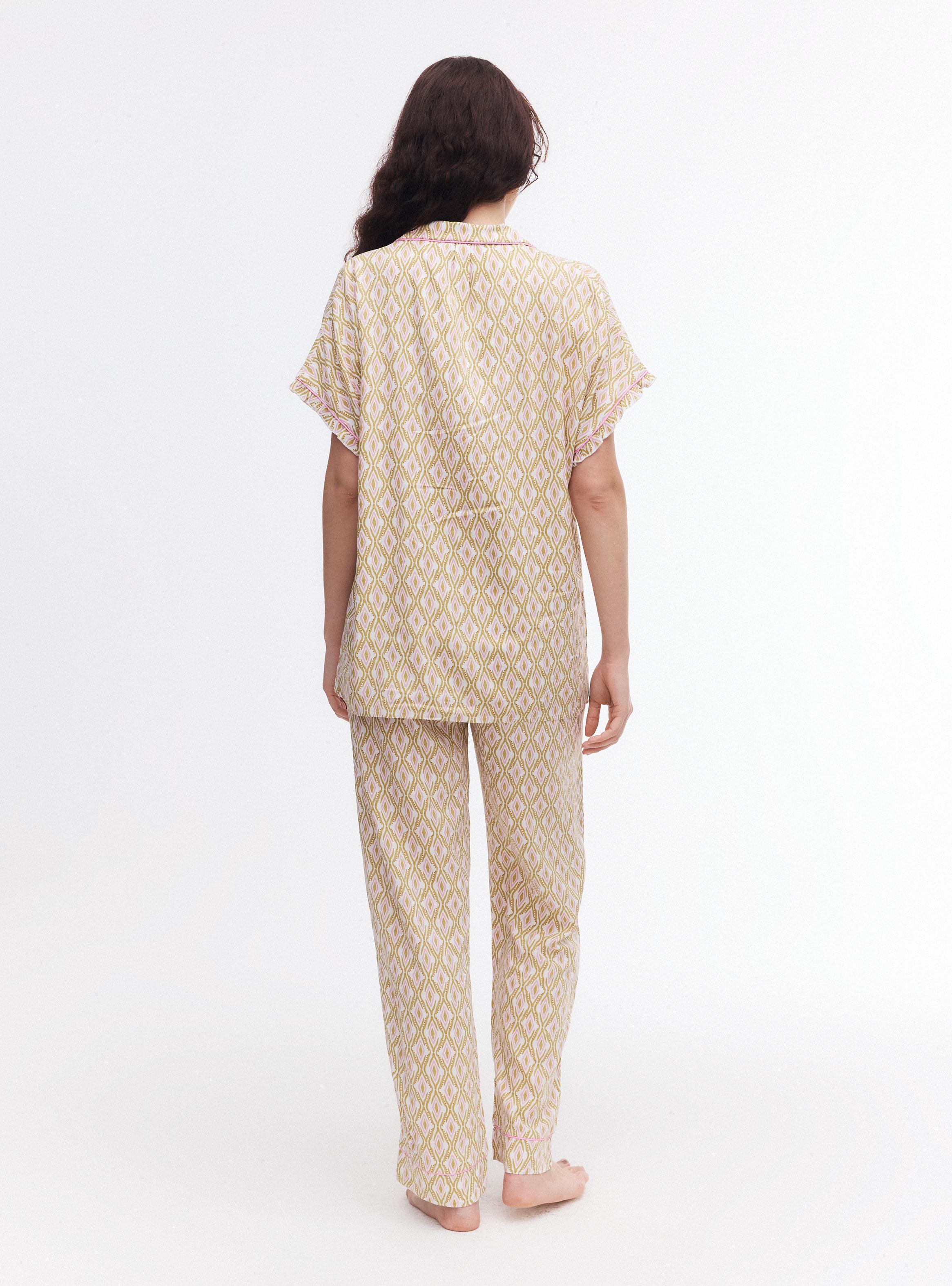 Pijama Camisero Manga Corta Estampado-5