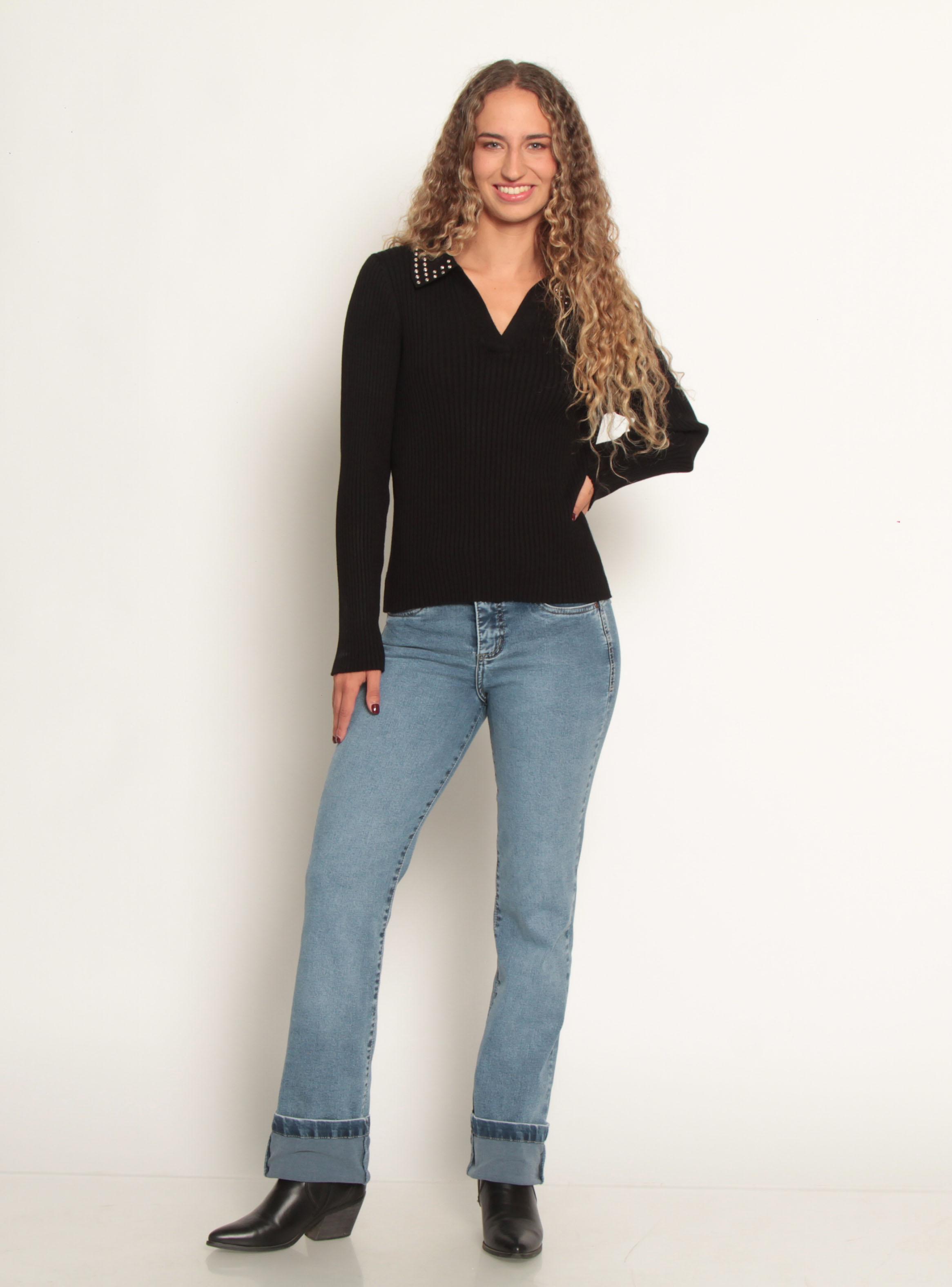 Sweater Escote Redondo con Aplicación en las Mangas-3