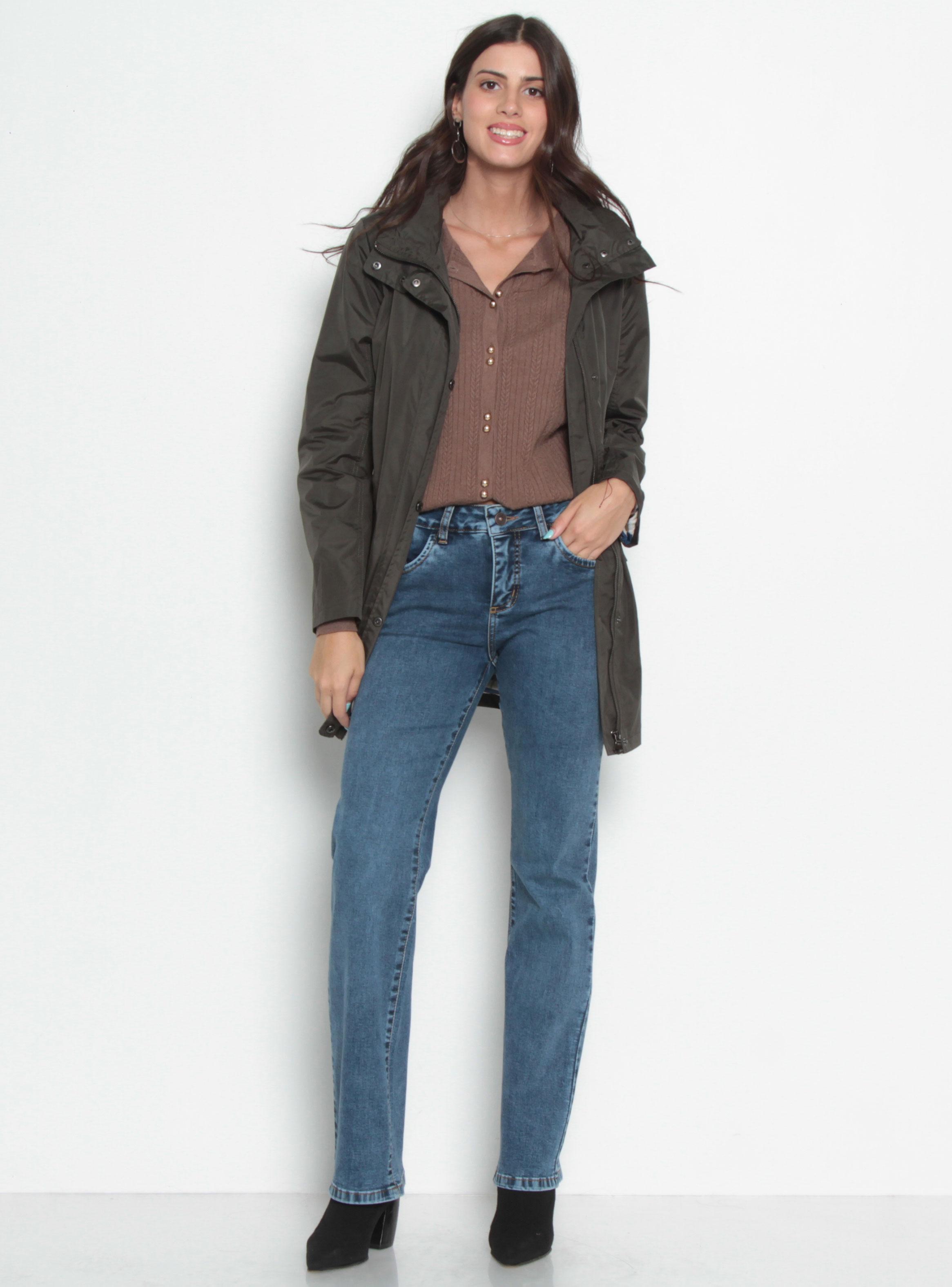 Jeans Recto Tiro Alto Push In Push Up 1 Botón Rp3-3