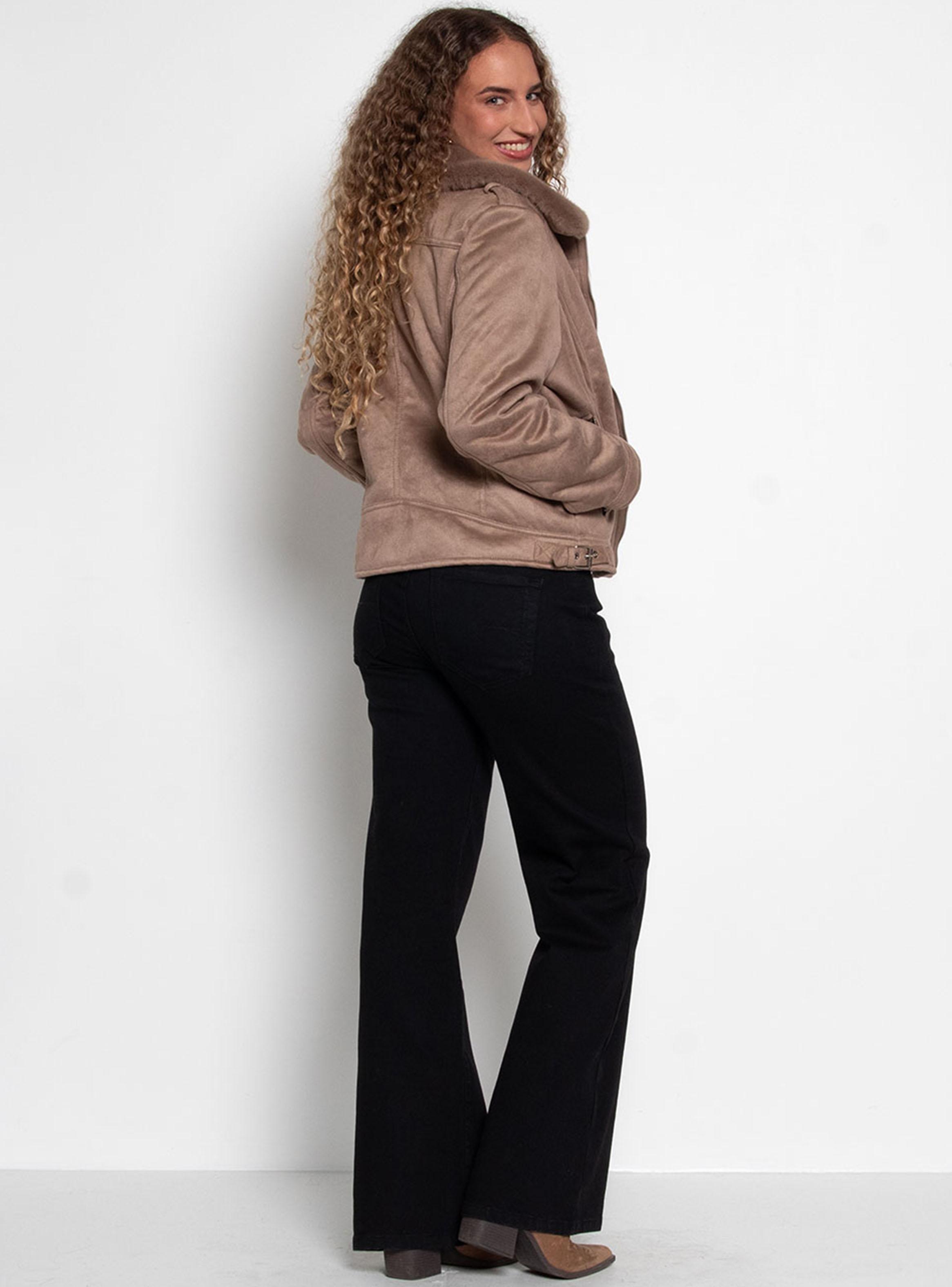 Jeans Recto Tiro Alto Pretina Básica con Botón Rpn-4