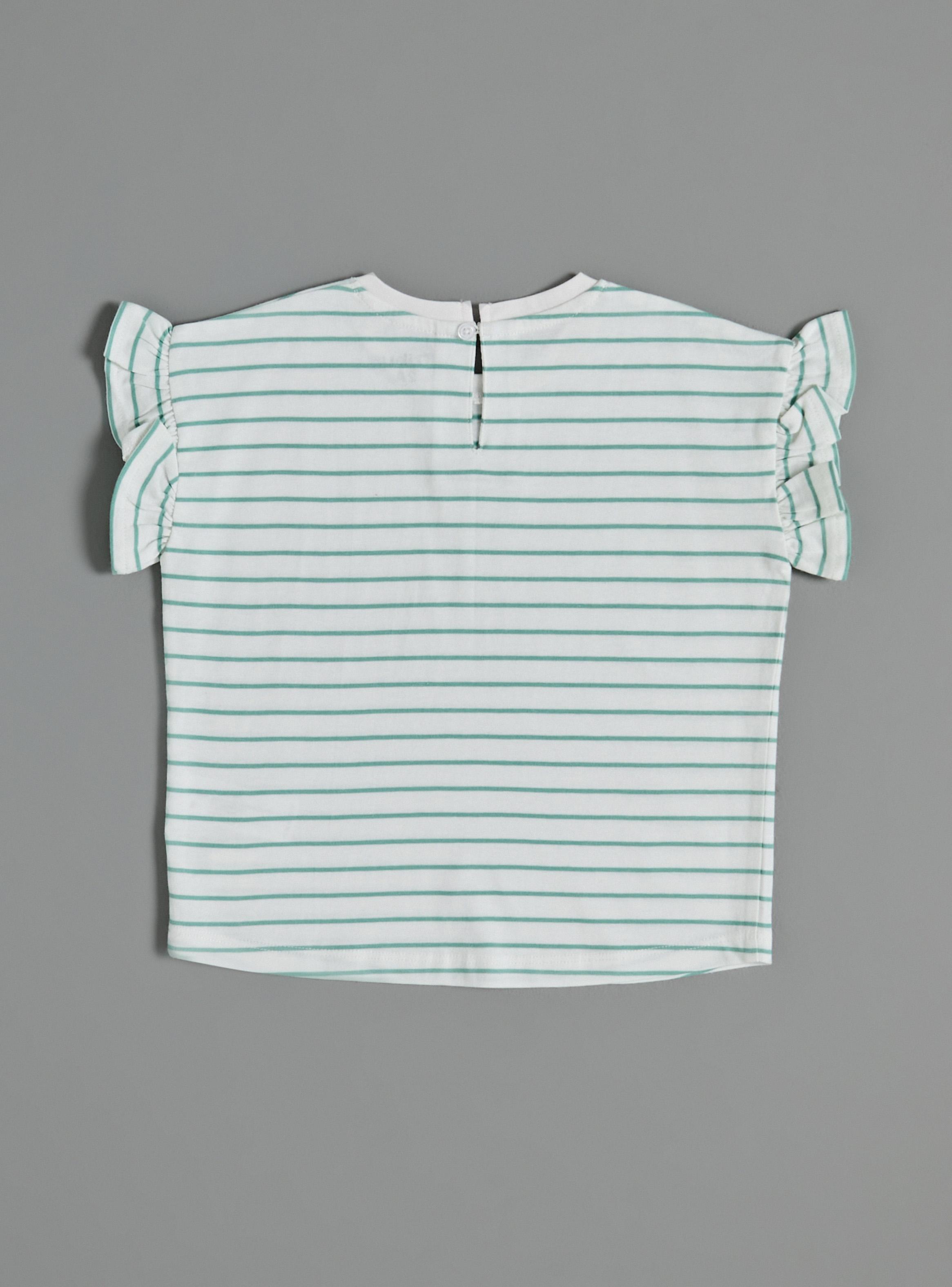 Polera Rayas Finas Estampadas y Manga Vuelo-2
