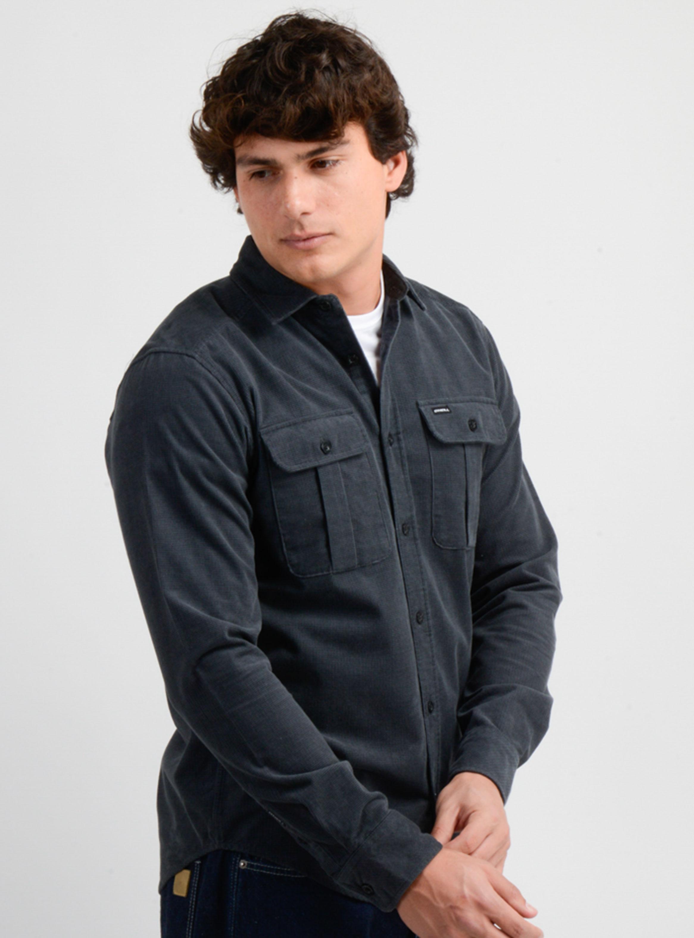 Camisa Casual Manga Larga Bolsillos-2