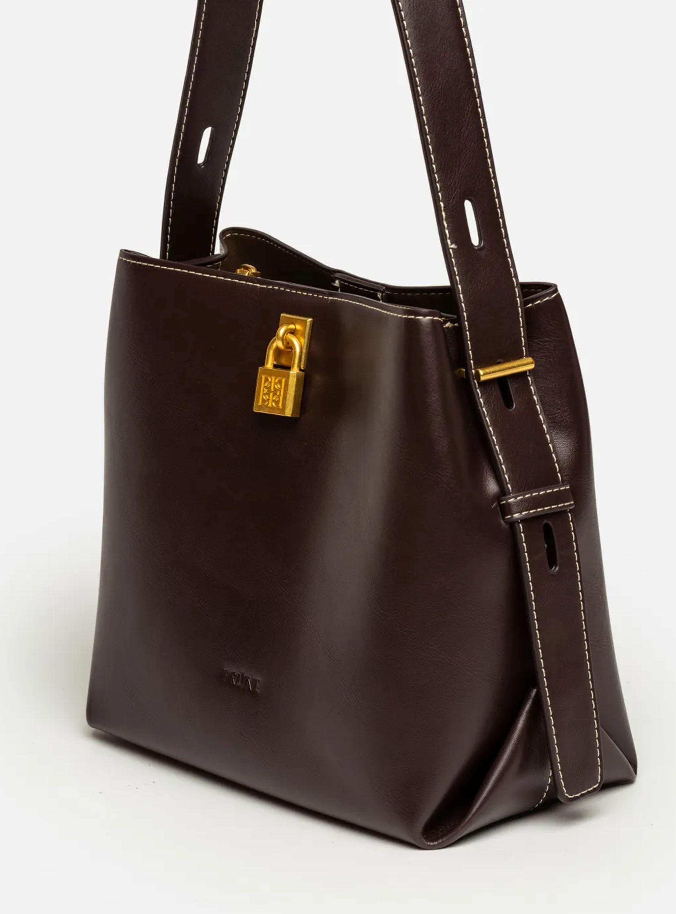 Cartera de Hombro The Lock Café Oscuro-2