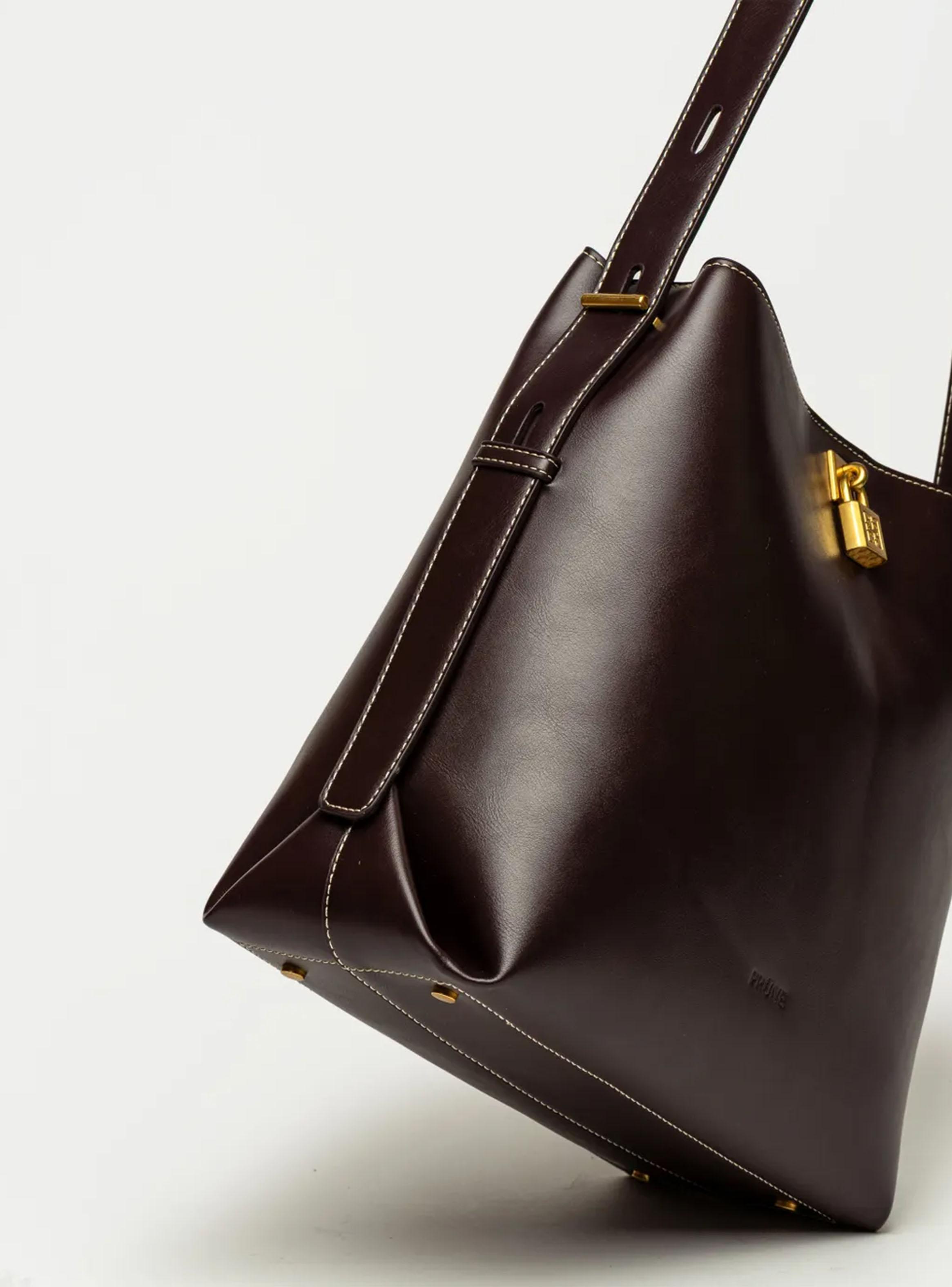 Cartera de Hombro Tipo Bolso The Lock Café Oscuro-2