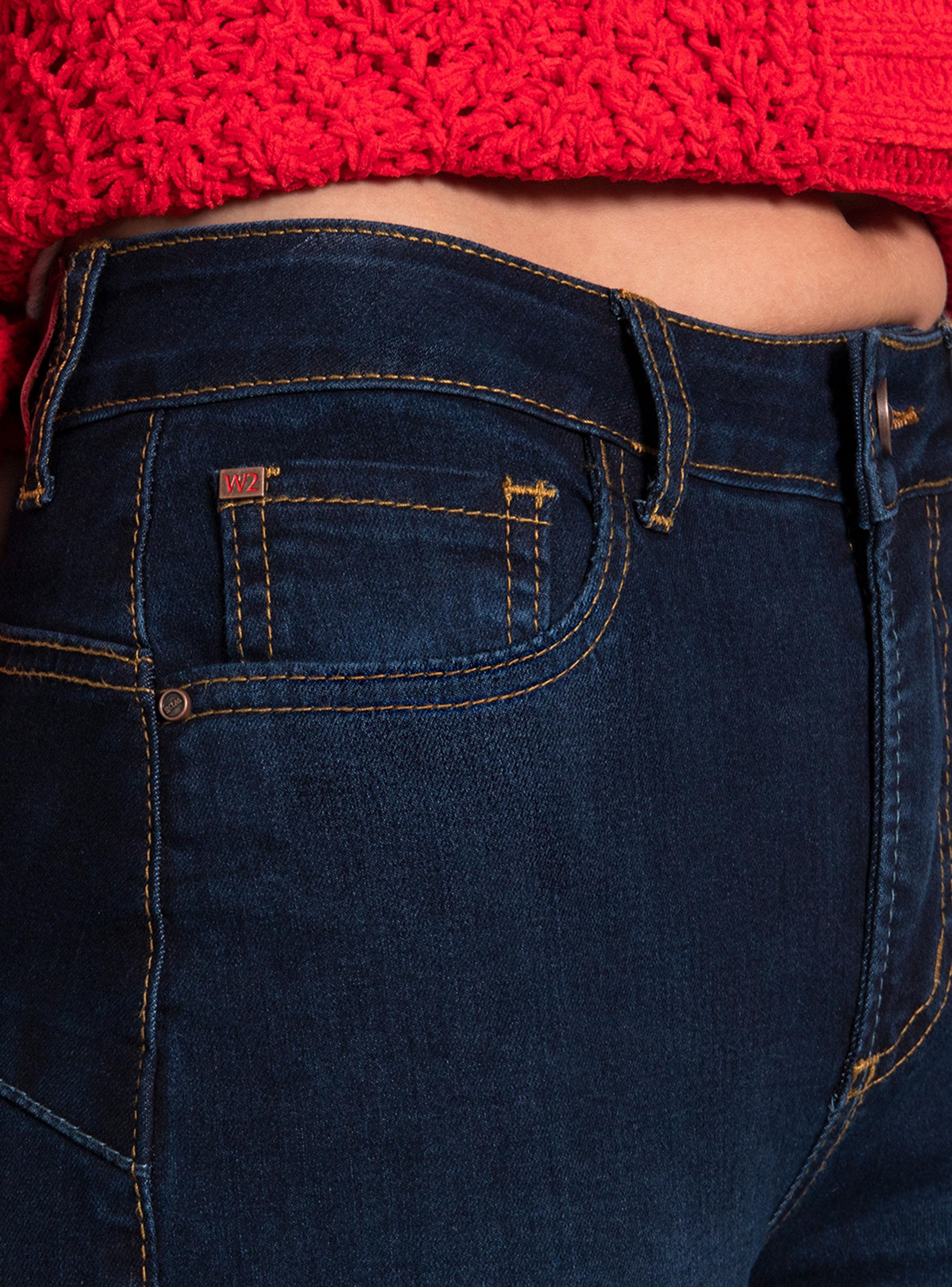 Jeans Flare Tiro Alto Pretina 2 Botones J34-2