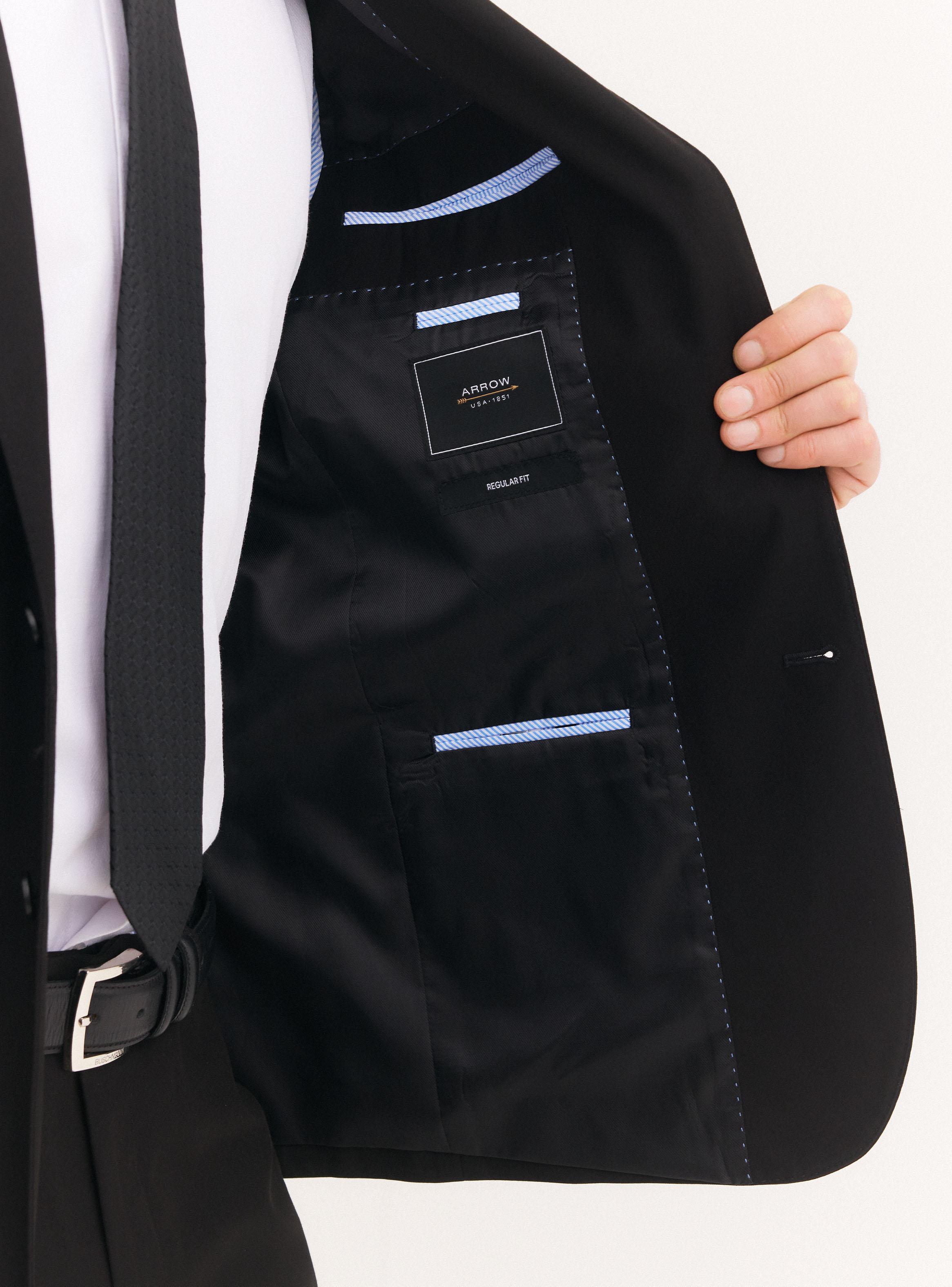 Traje Formal Recto Lana Poliéster Liso-3