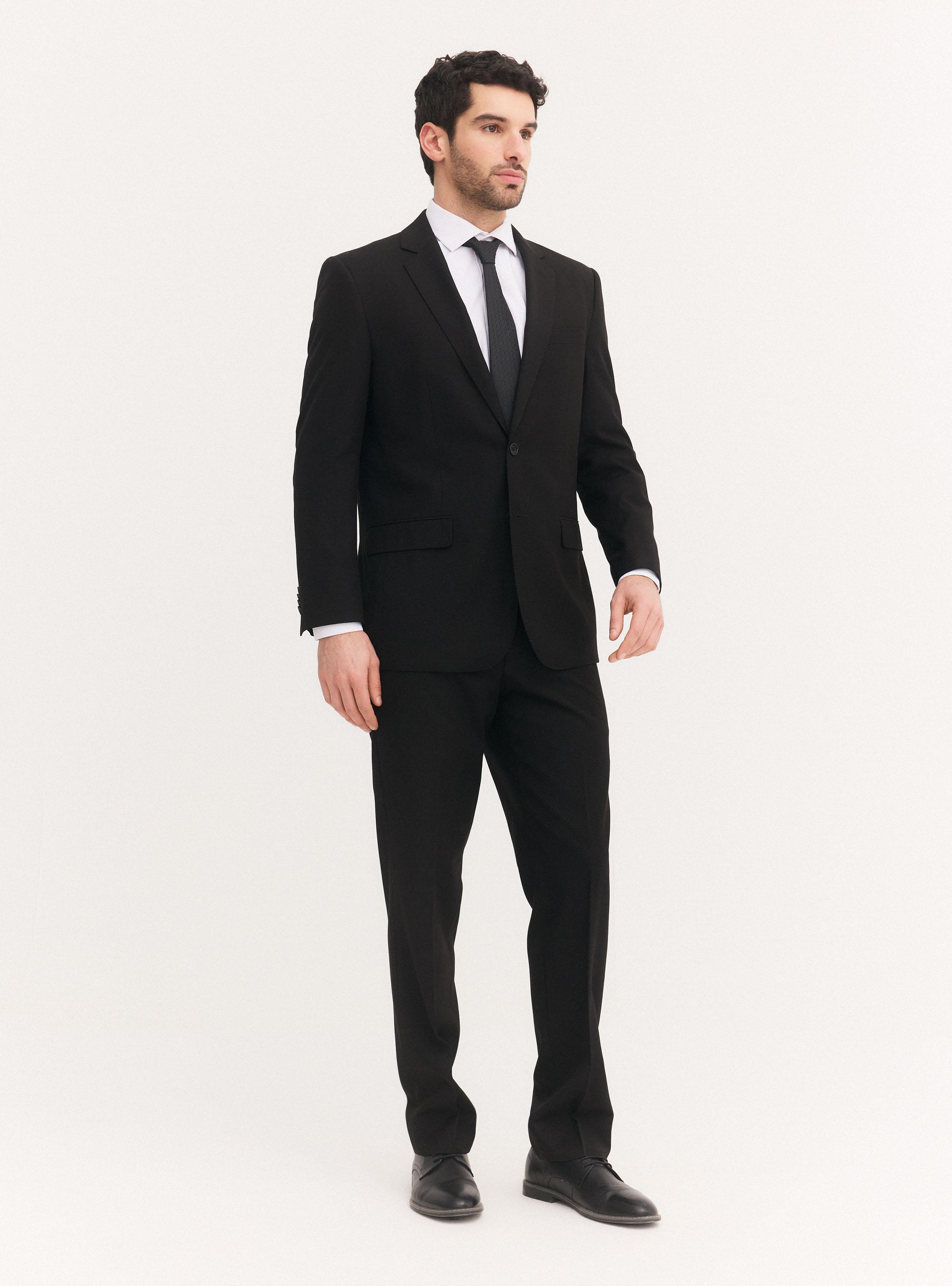 Traje Formal Recto Lana Poliéster Liso-4