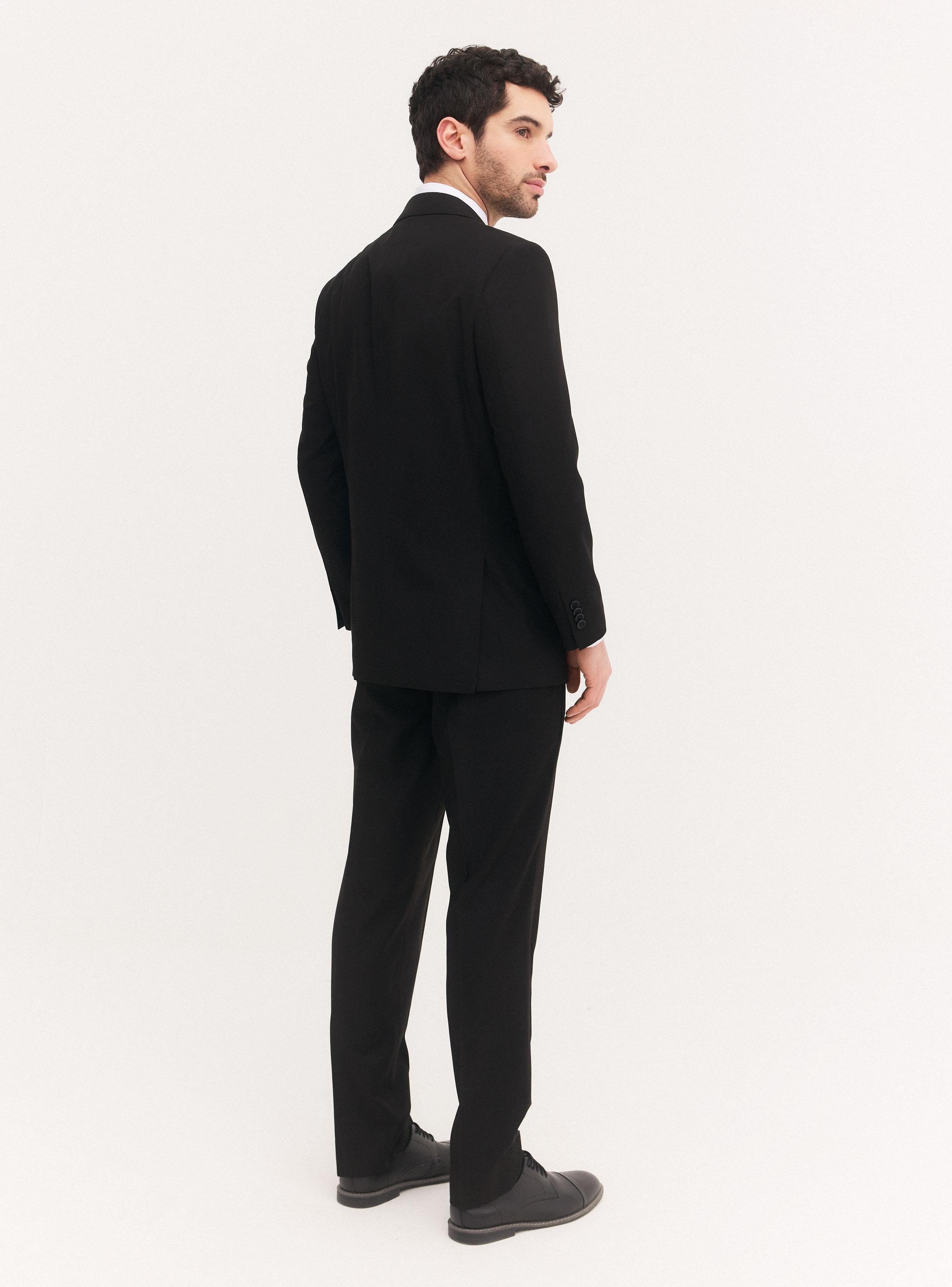 Traje Formal Recto Lana Poliéster Liso-5