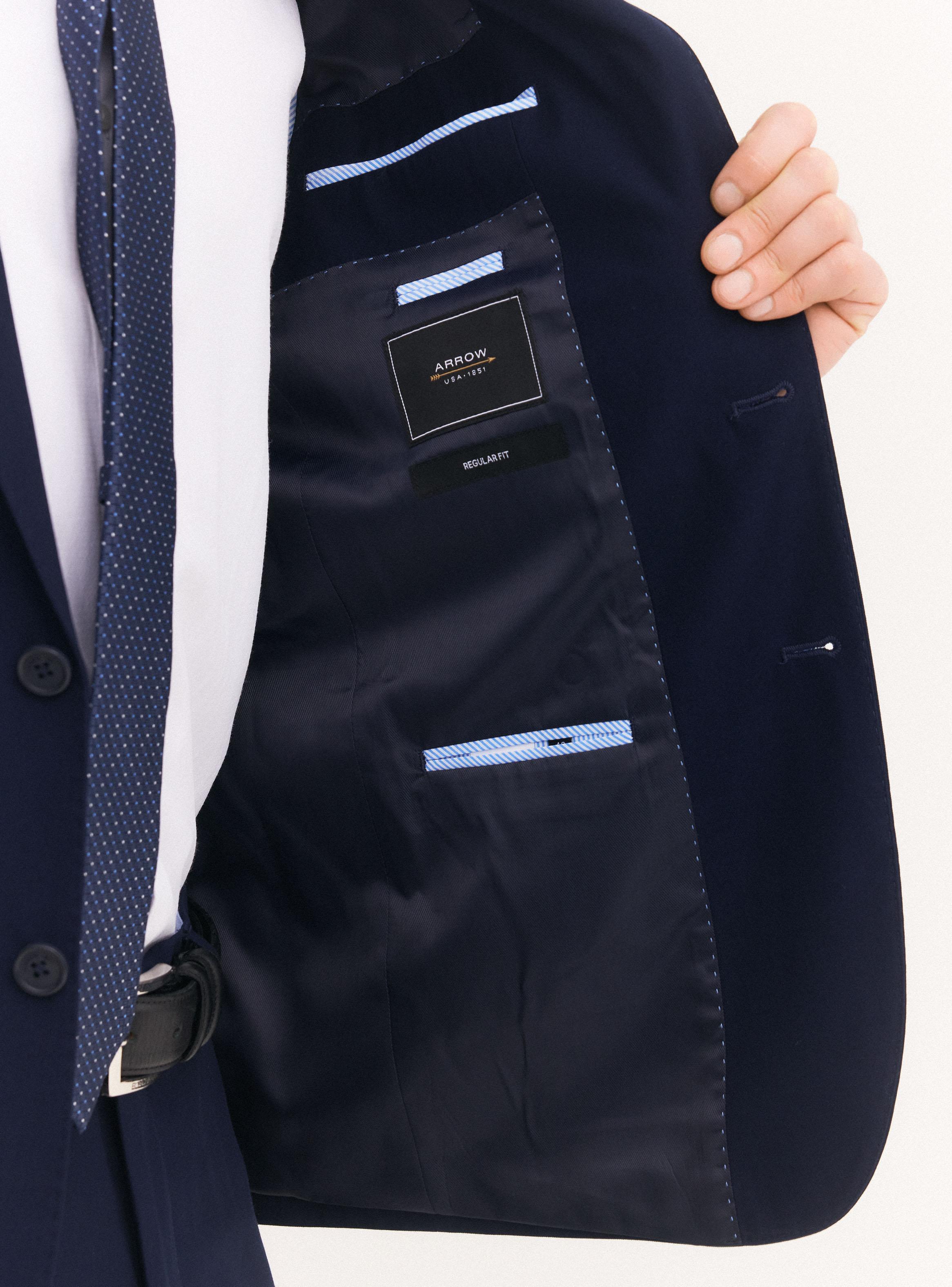 Traje Recto Formal  Lana Poliéster Liso-3