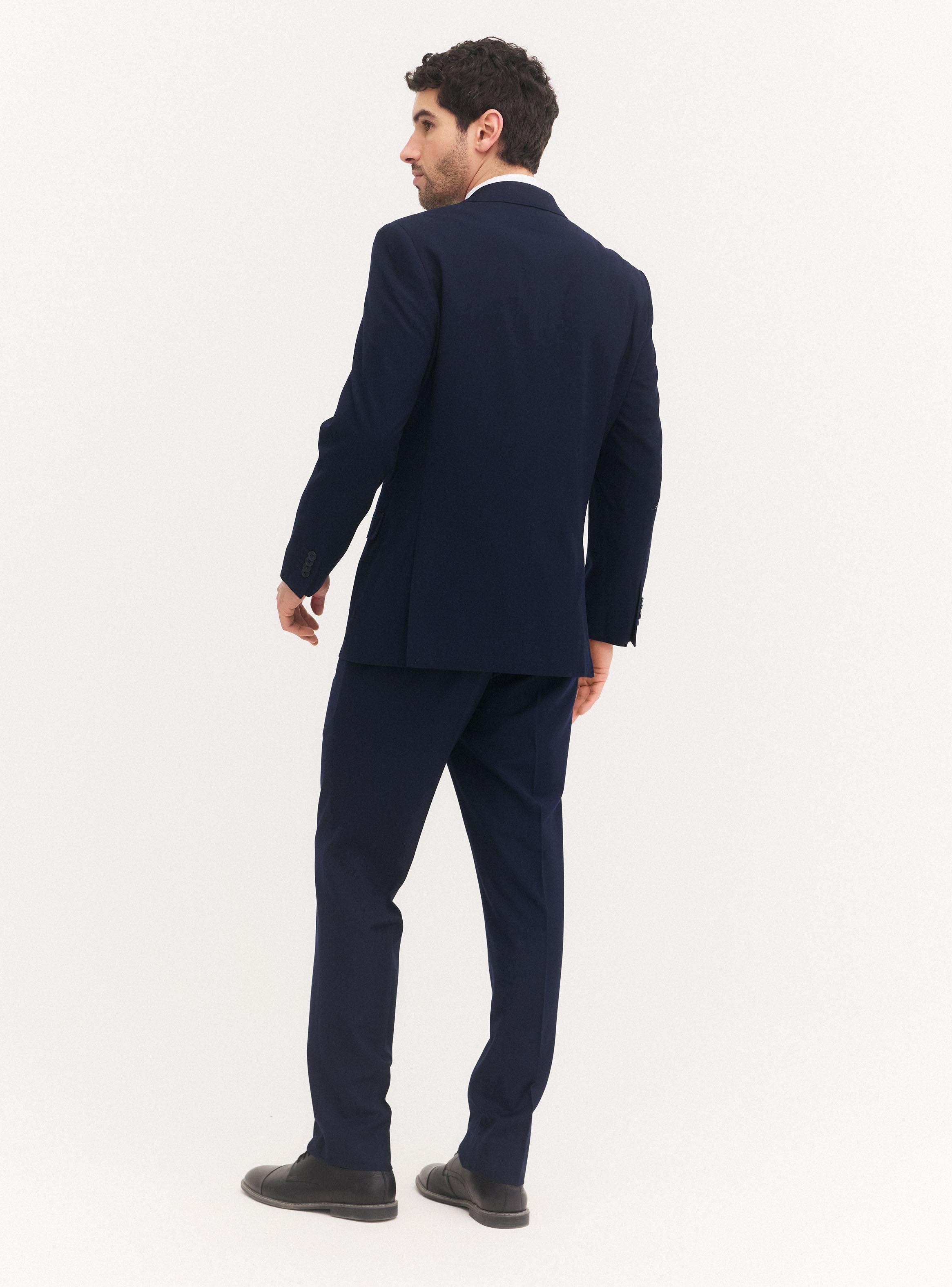 Traje Recto Formal  Lana Poliéster Liso-5