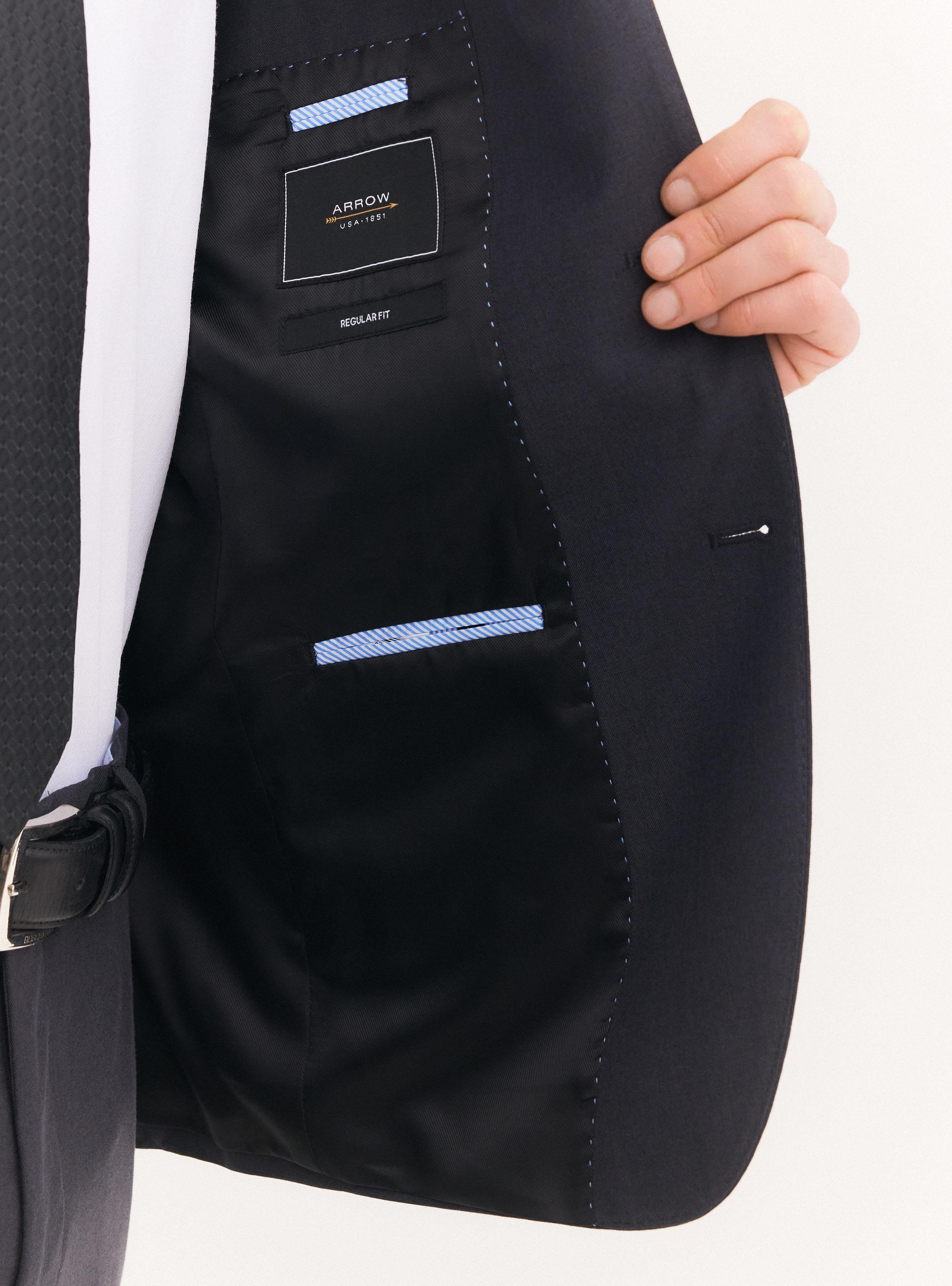 Traje Recto Formal Lana Poliéster Liso-3