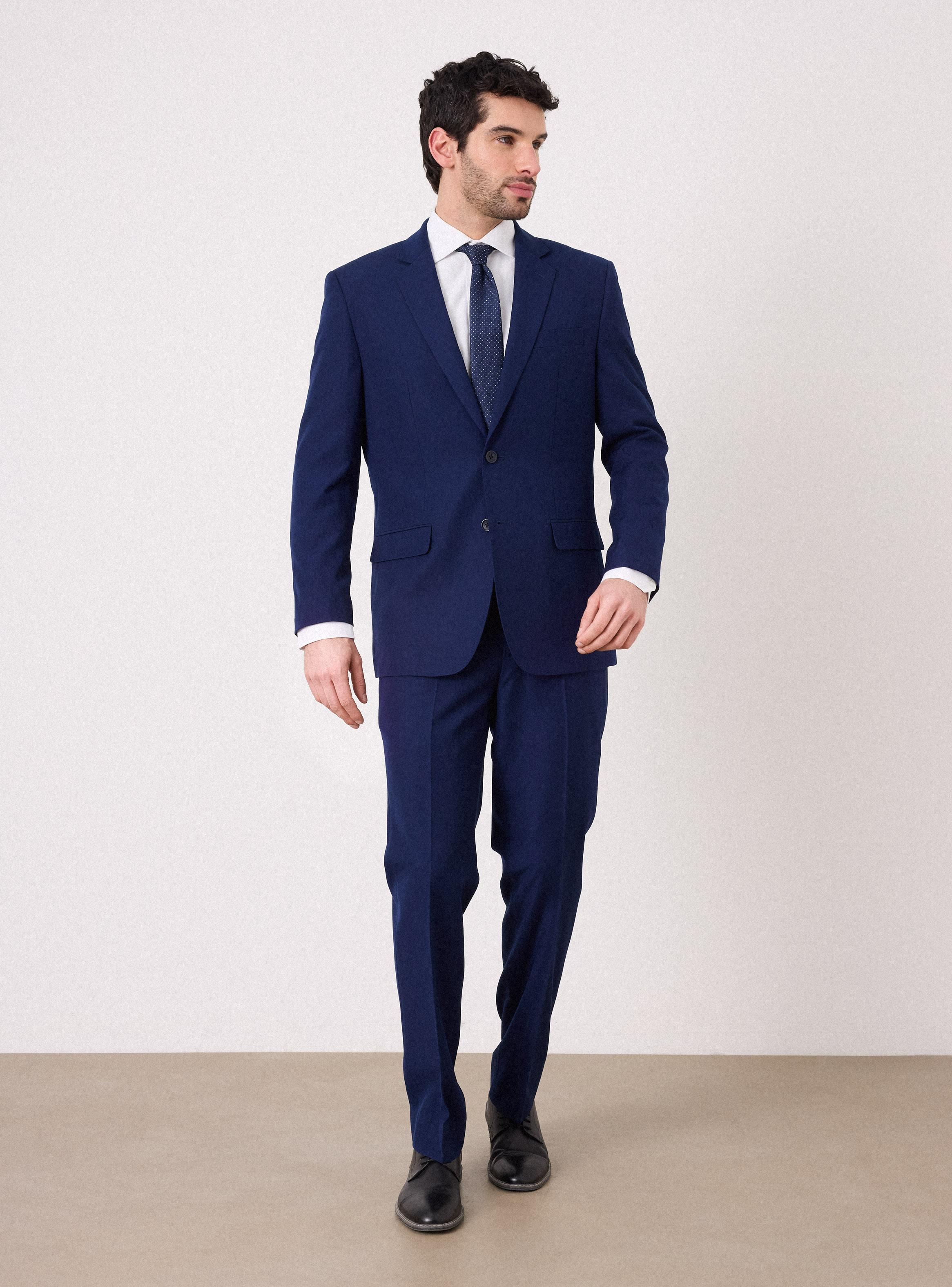 Traje Recto Lana Poliéster Liso-4