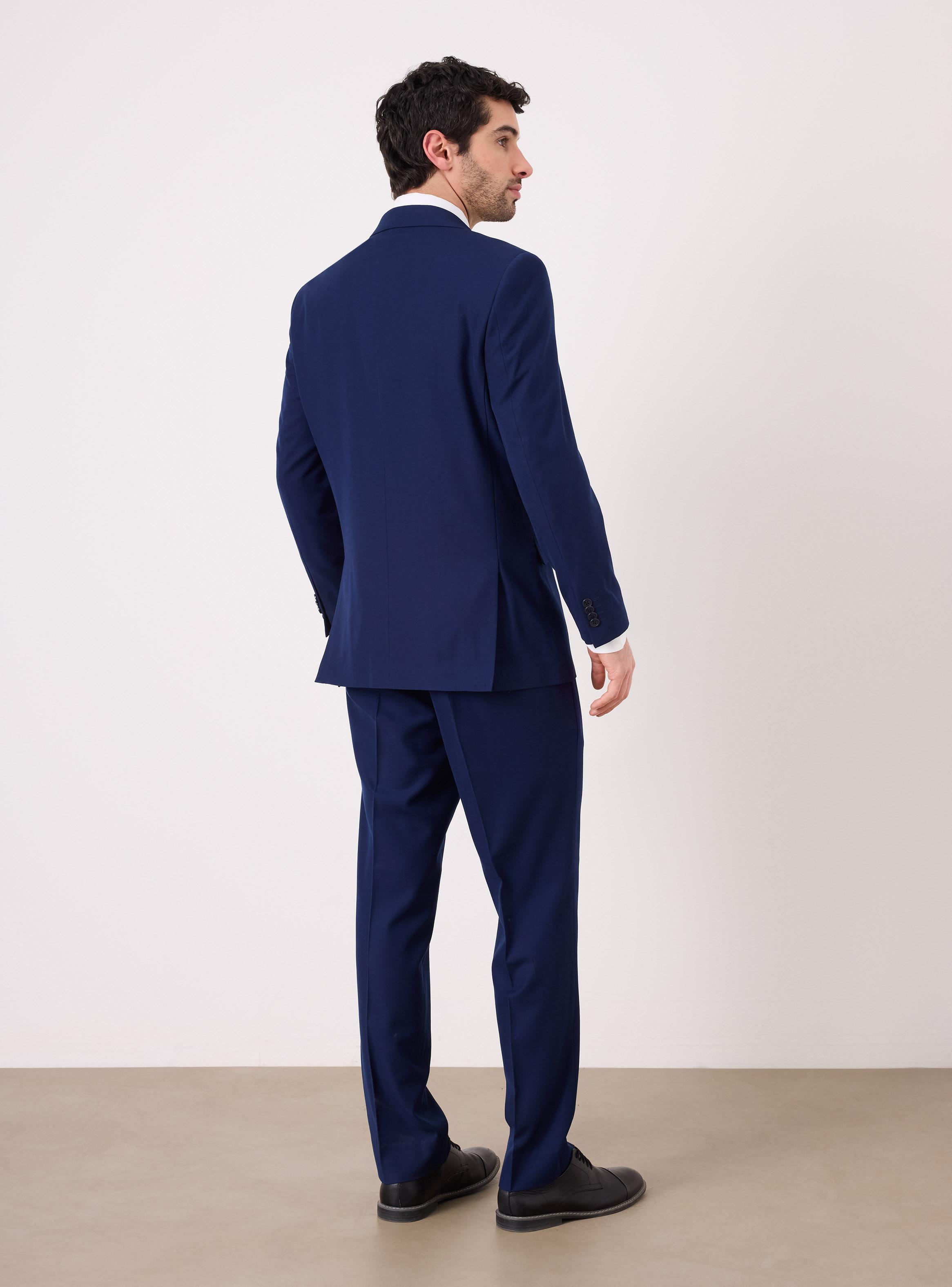 Traje Recto Lana Poliéster Liso-5