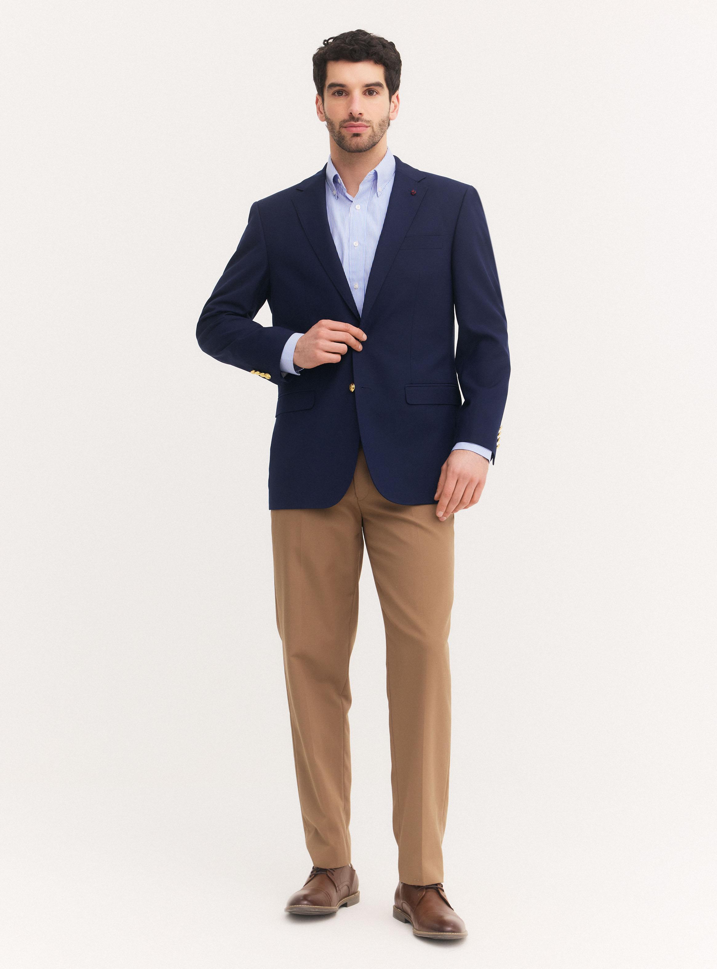 Vestón Recto Regular Fit Botones Metálicos-3