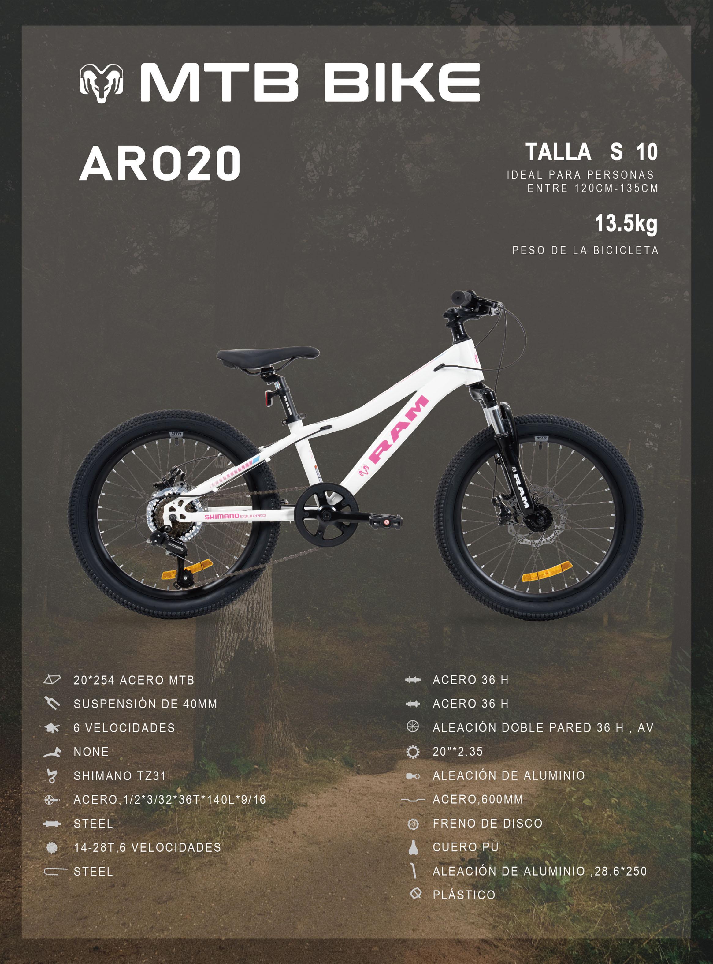 Bicicleta de Niños MTB Ram Kids Aro 20'' Niña-5