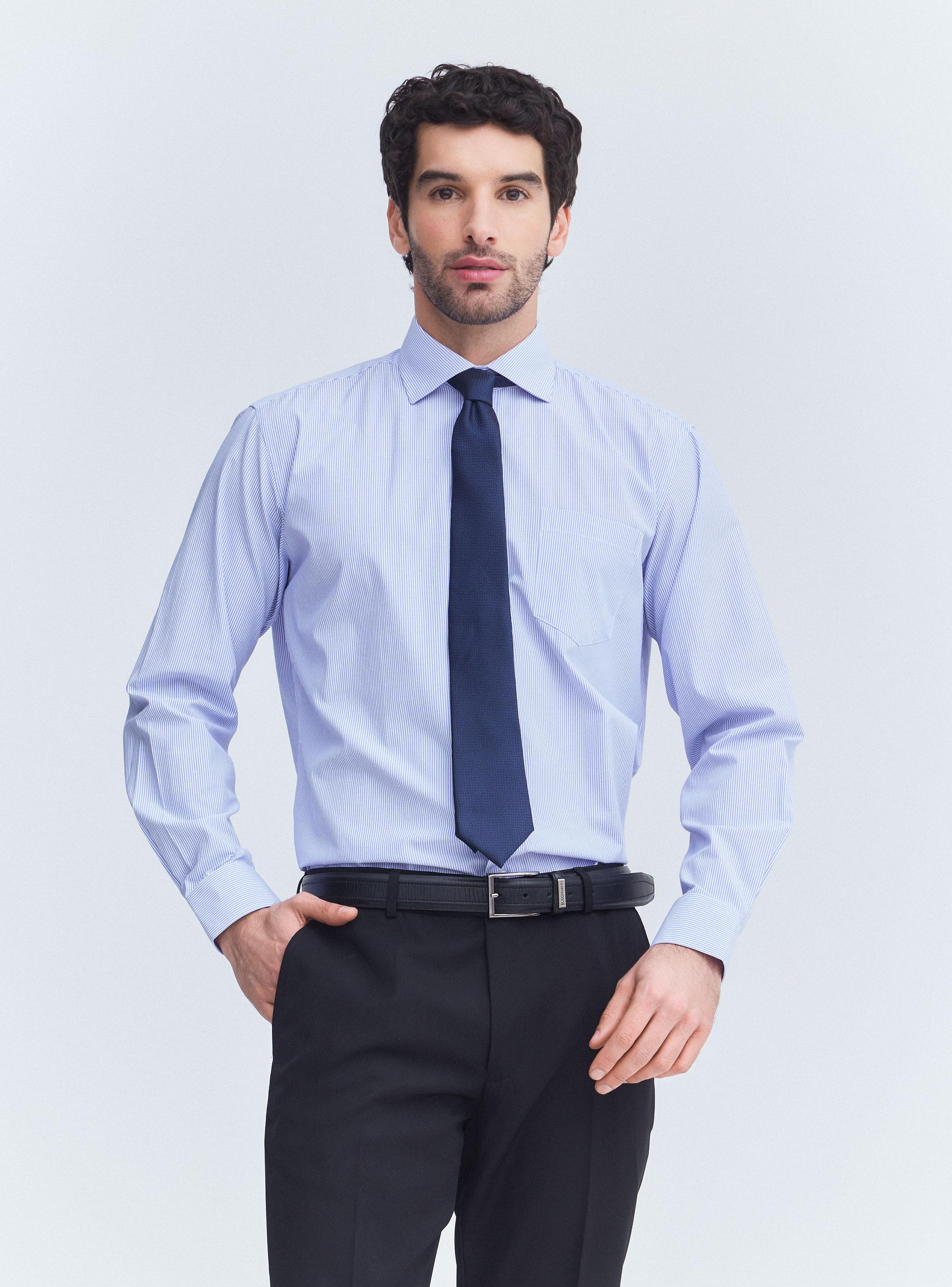Camisa de Vestir Semi Slim Texturas Y Fsias-0