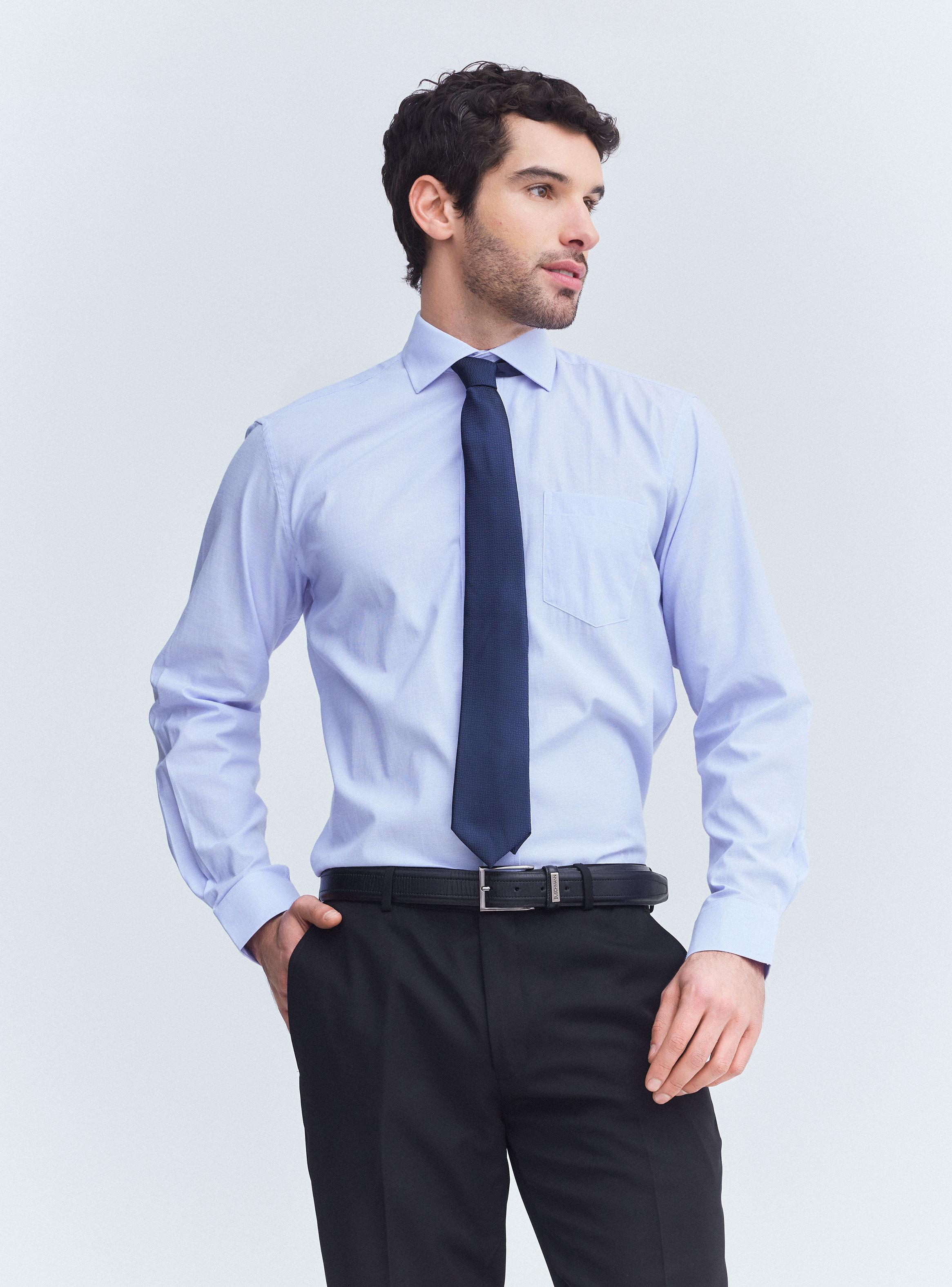 Camisa de Vestir Semi Slim Texturas Y Fsias-0