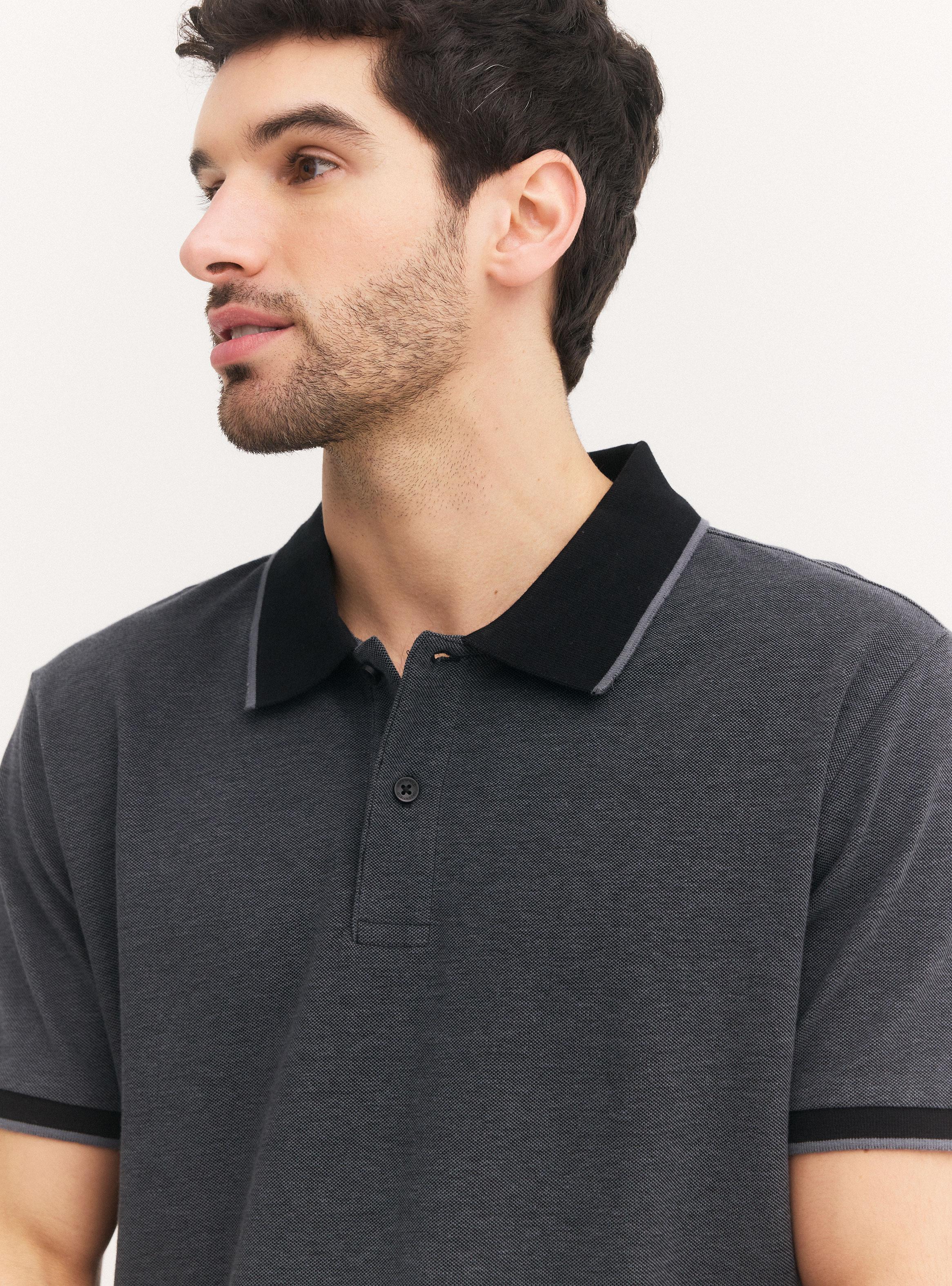 Polera Manga Corta Polo Cuello Contrastado-2