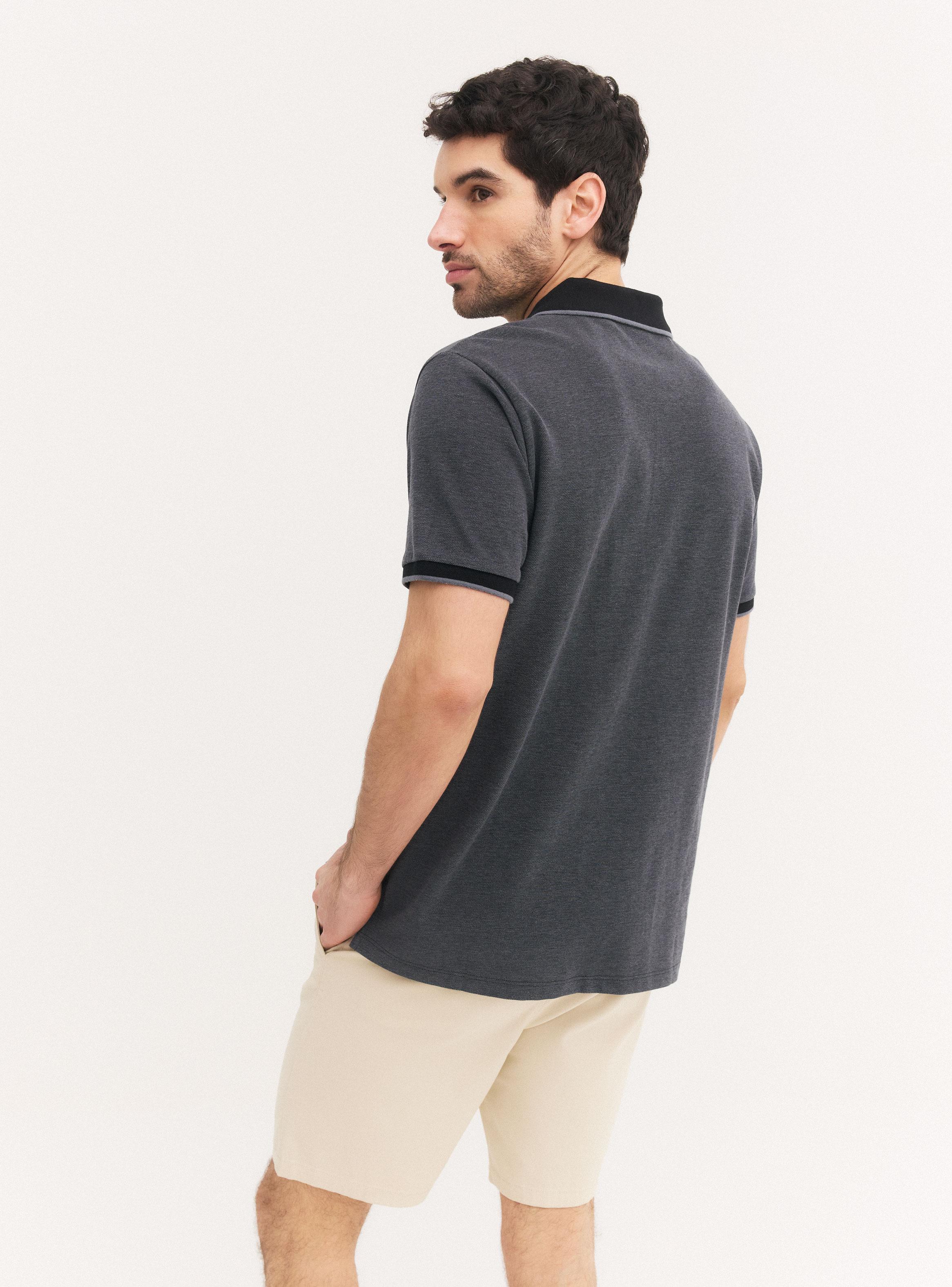 Polera Manga Corta Polo Cuello Contrastado-1