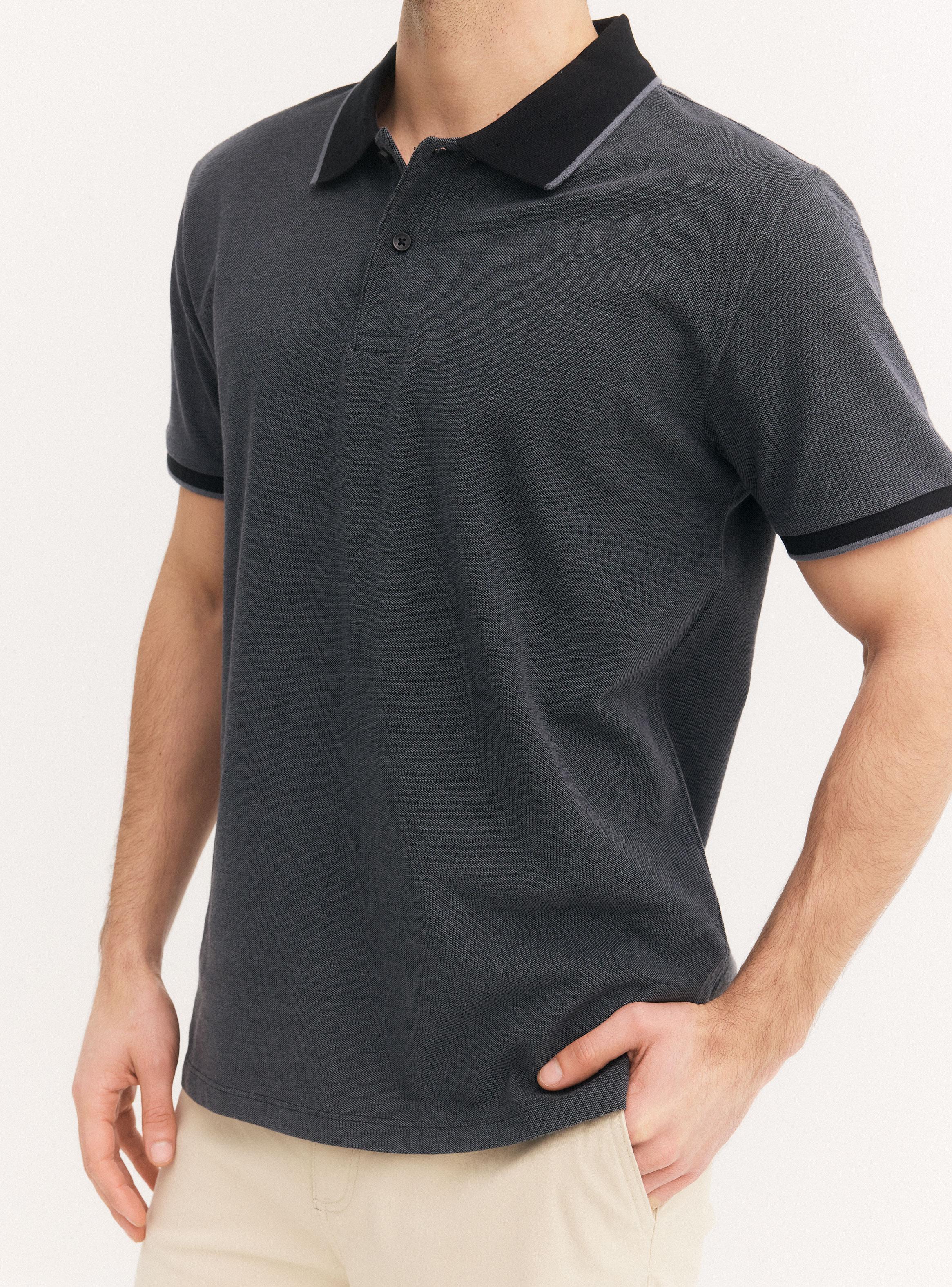 Polera Manga Corta Polo Cuello Contrastado-3