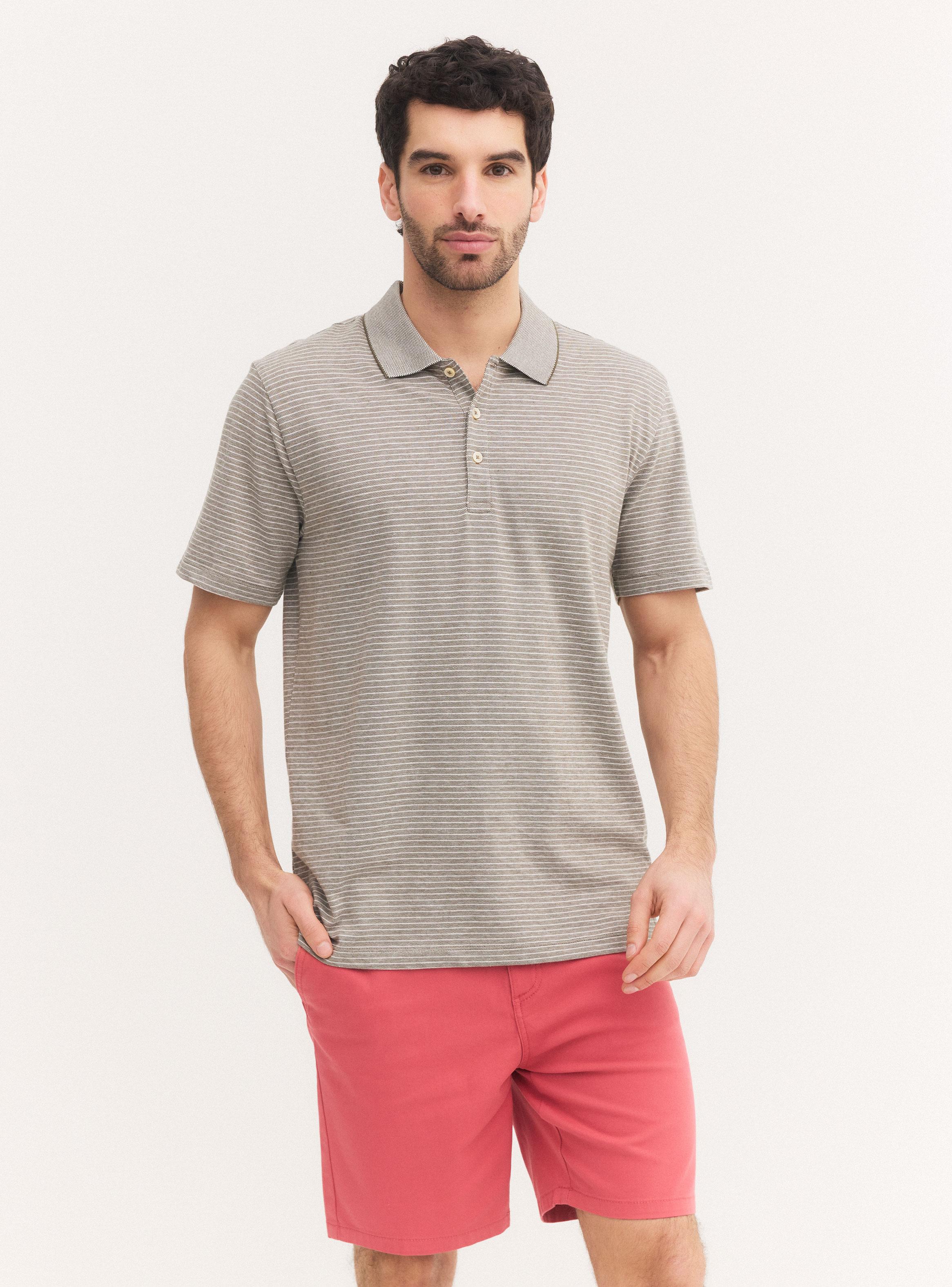 Polera Manga Corta Polo Rayas-0