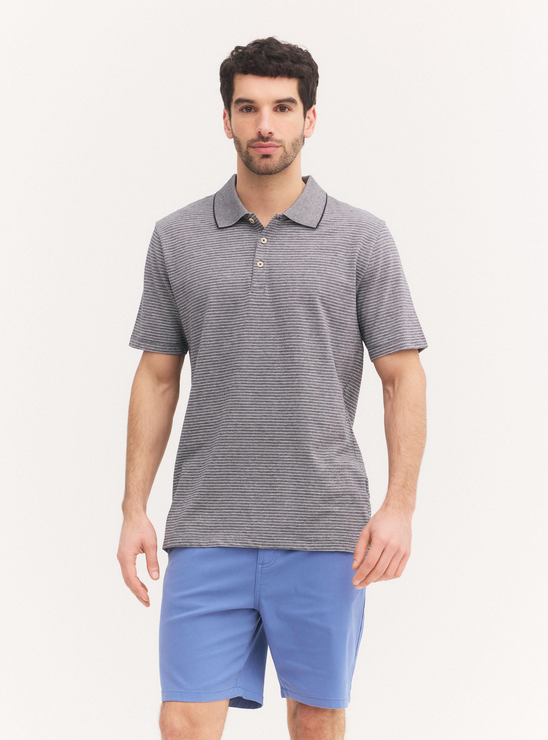 Polera Manga Corta Polo Rayas-0