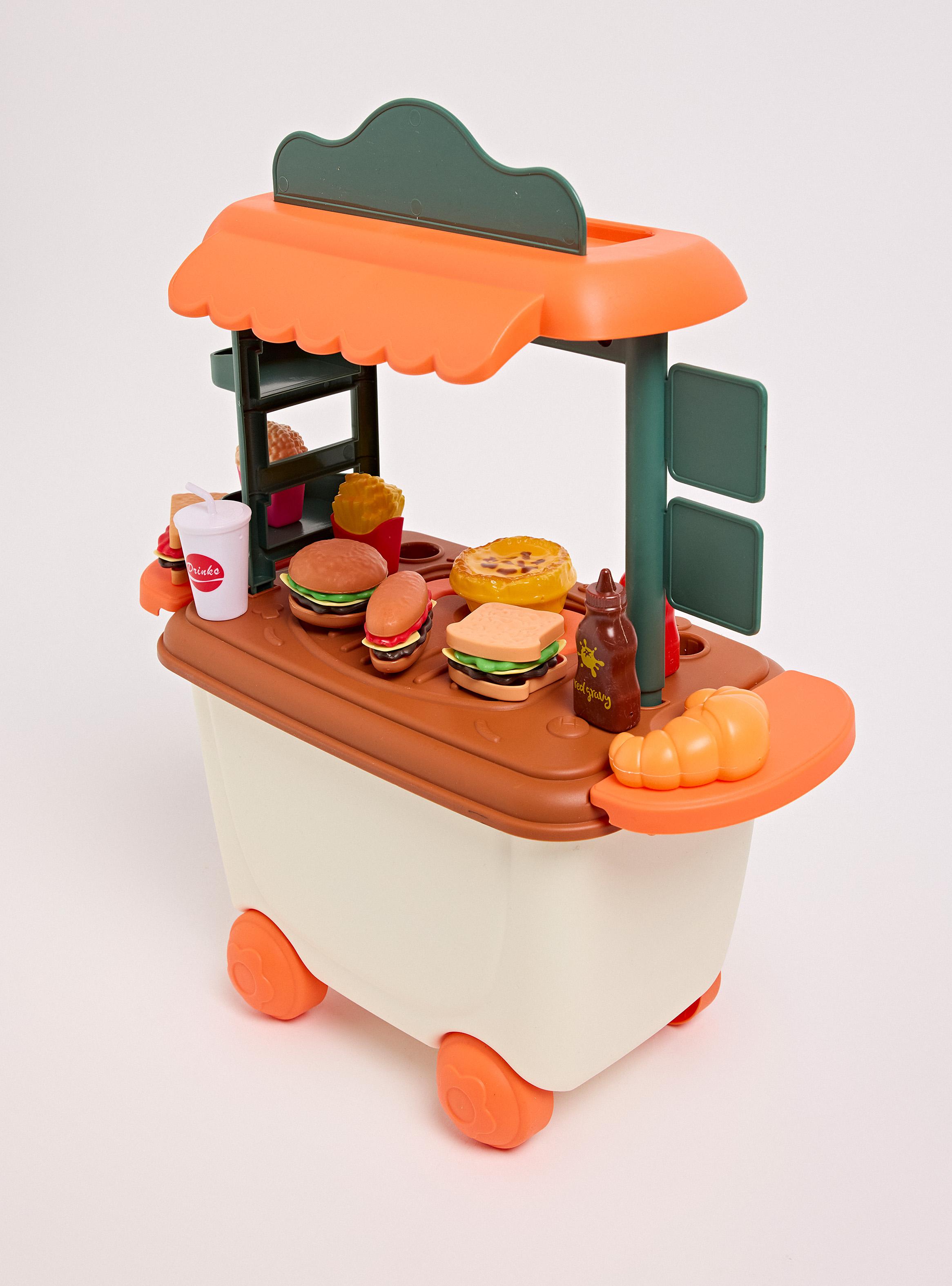 Juguete Mini Hogar Carrito de Comida Rápida 34 Piezas-2