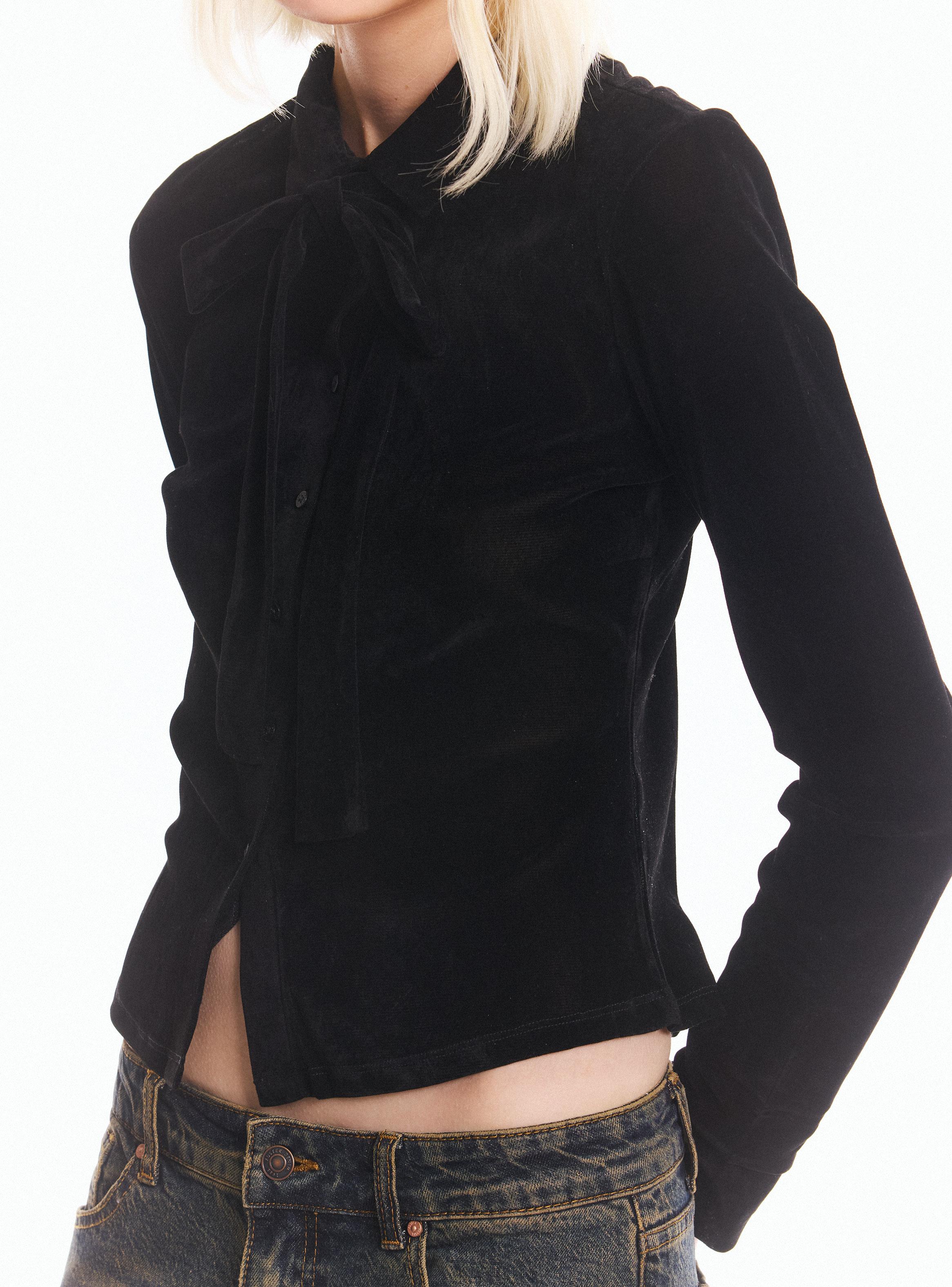 Blusa con Bufanda Terciopelo-3