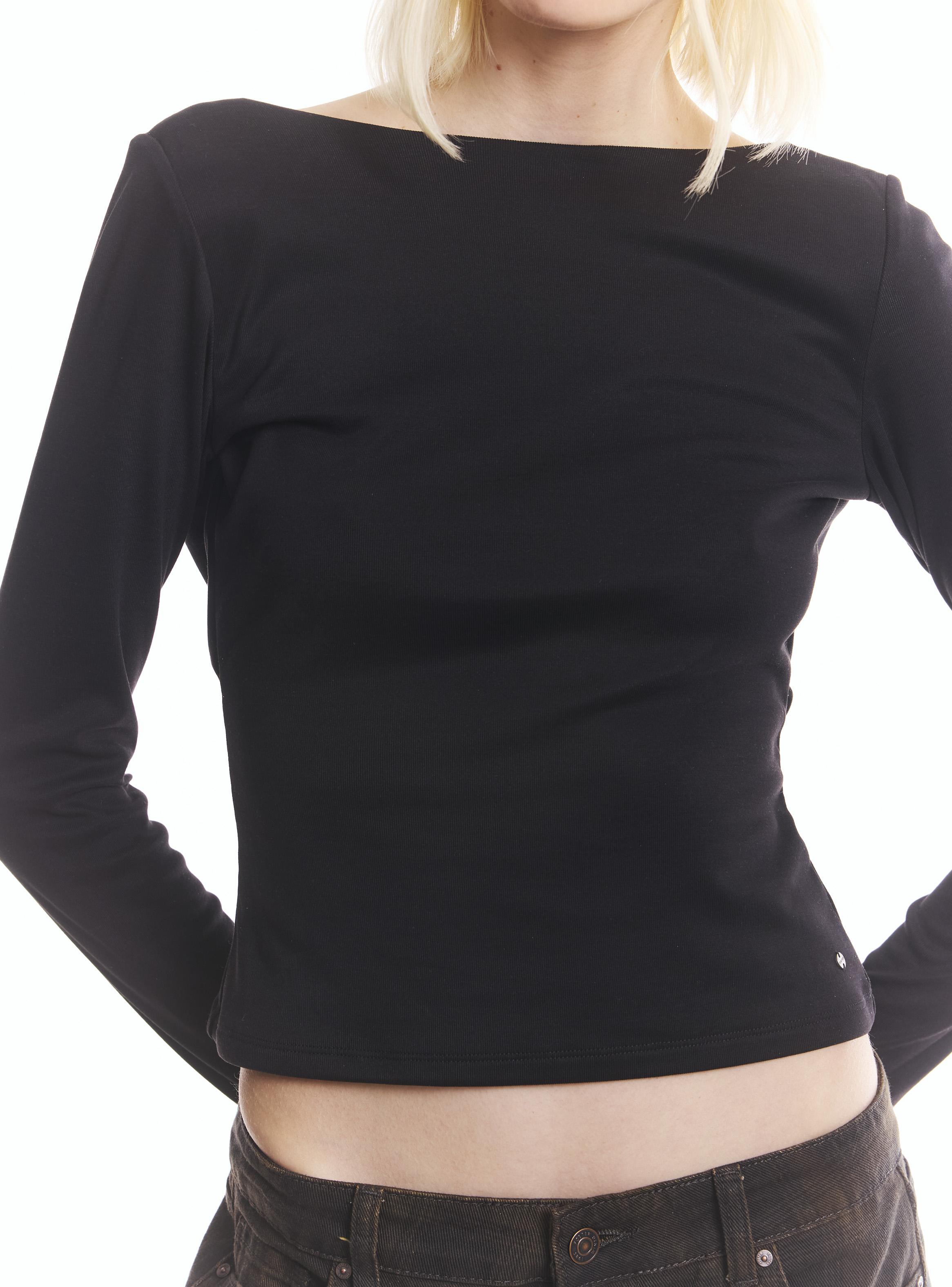Polera Manga Larga Escote Espalda-3