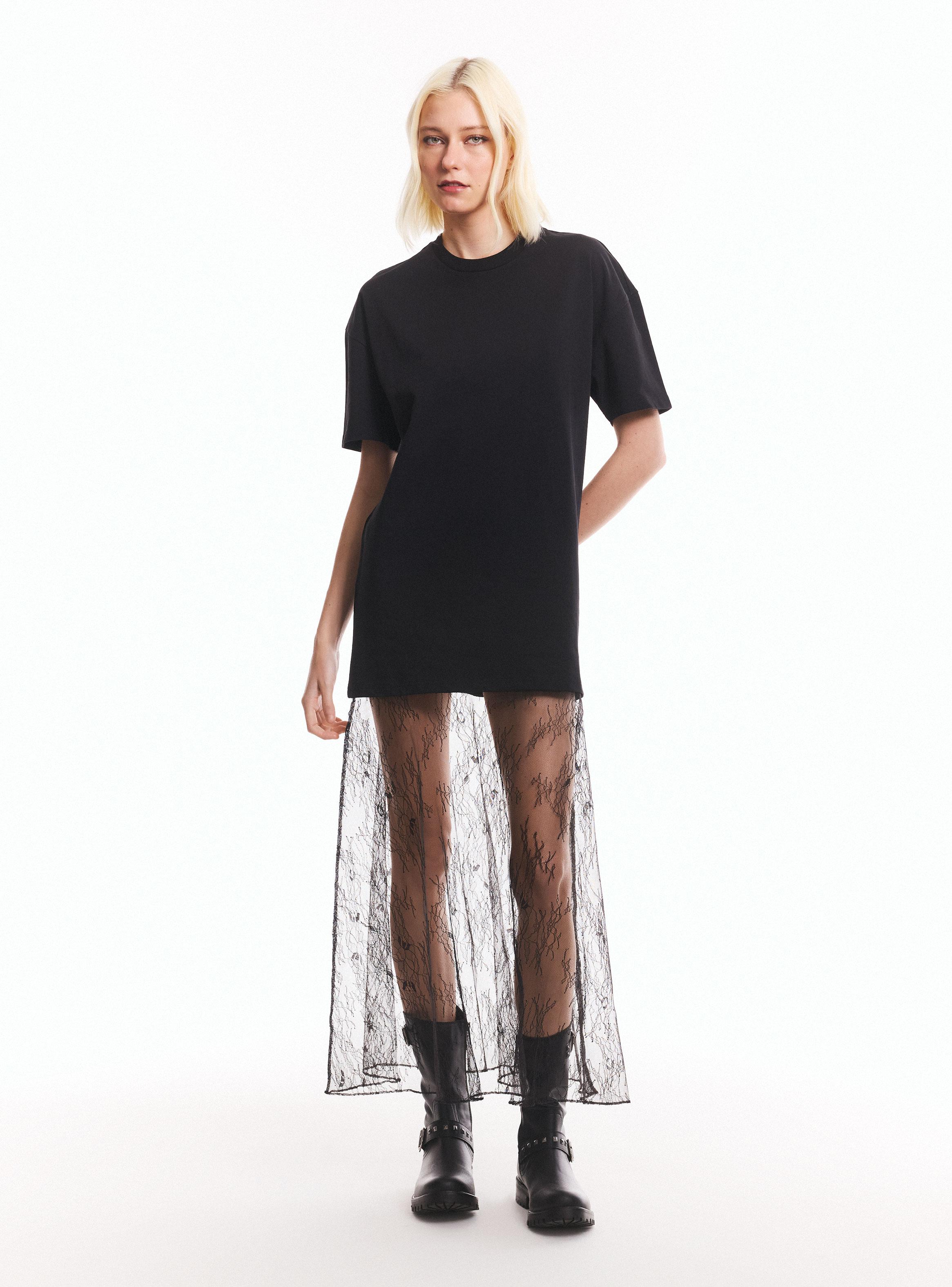Vestido Polera con Falda Encaje-4