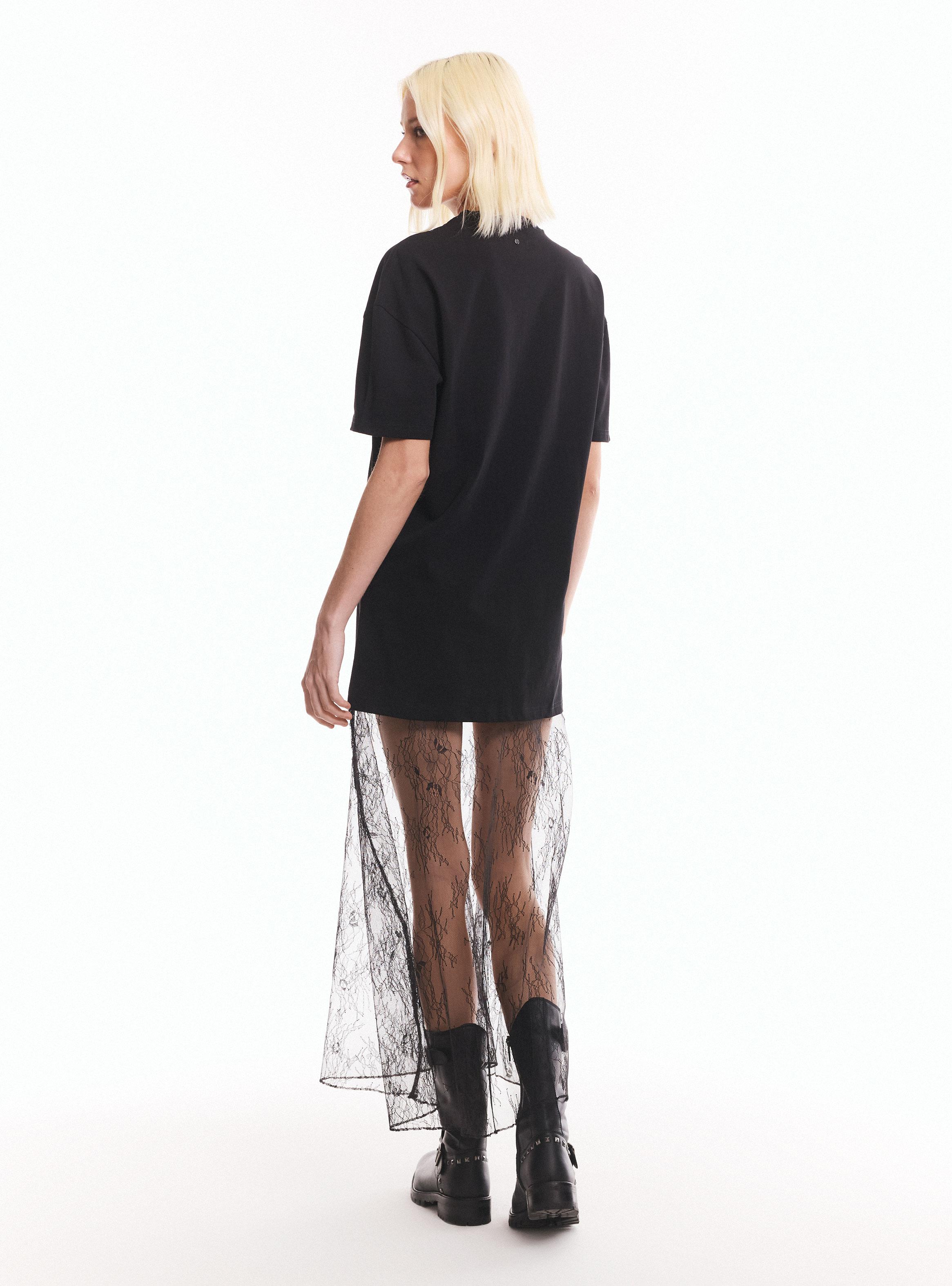 Vestido Polera con Falda Encaje-5