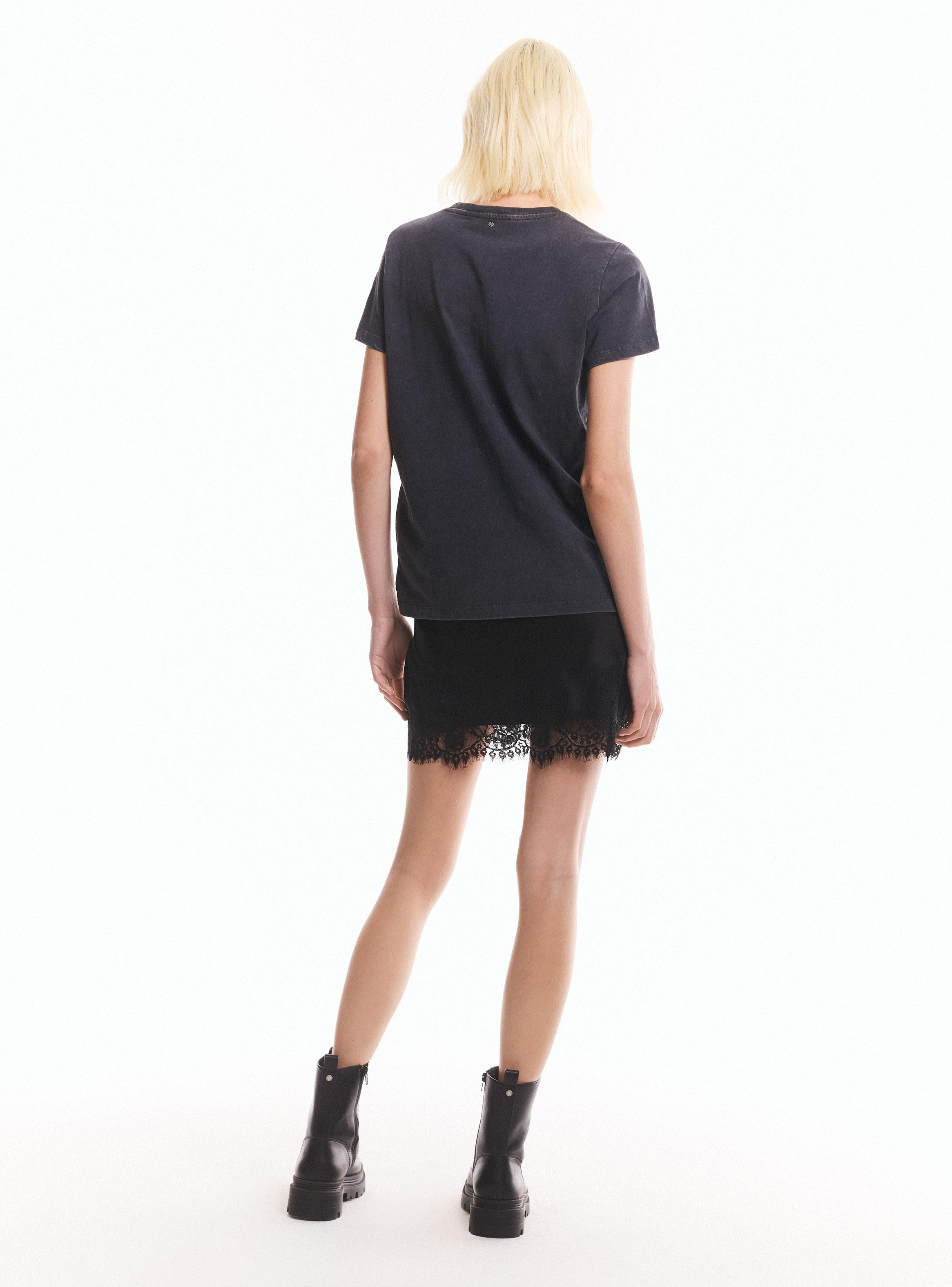 Falda Midi Encaje con Diseño-5
