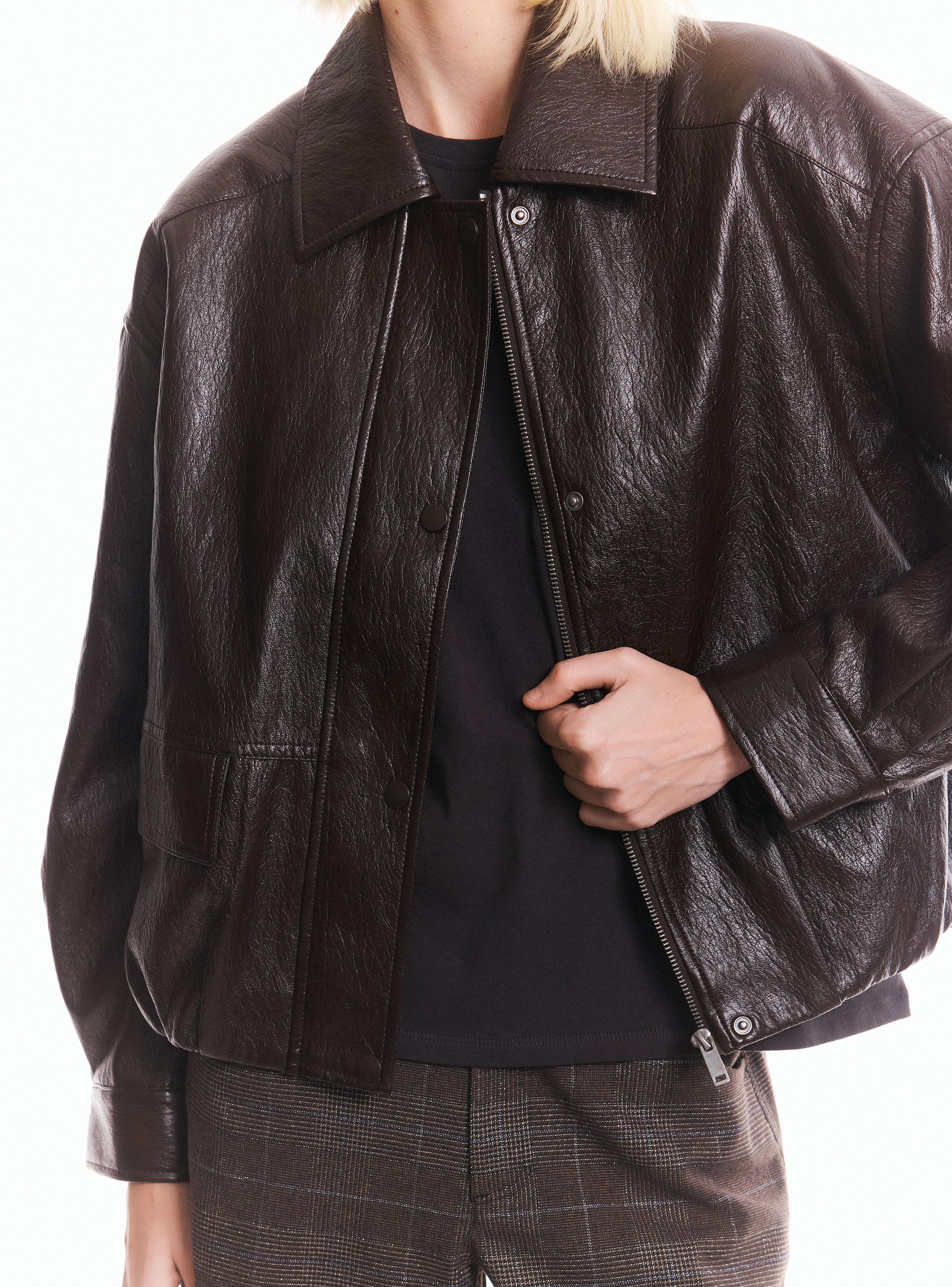 Chaqueta Globo Cuero Sintético-3