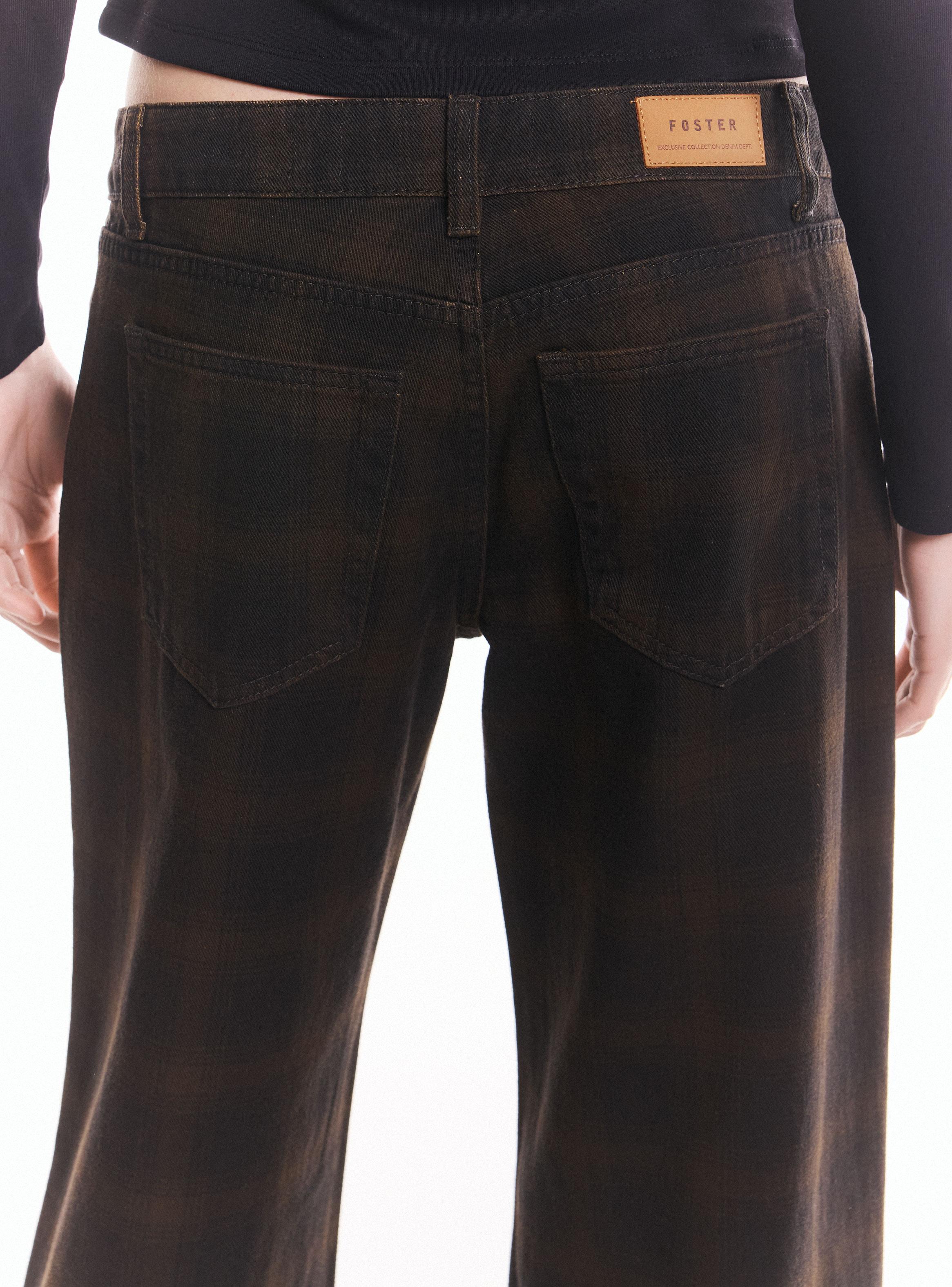 Jeans Baggy Print Escocés-3