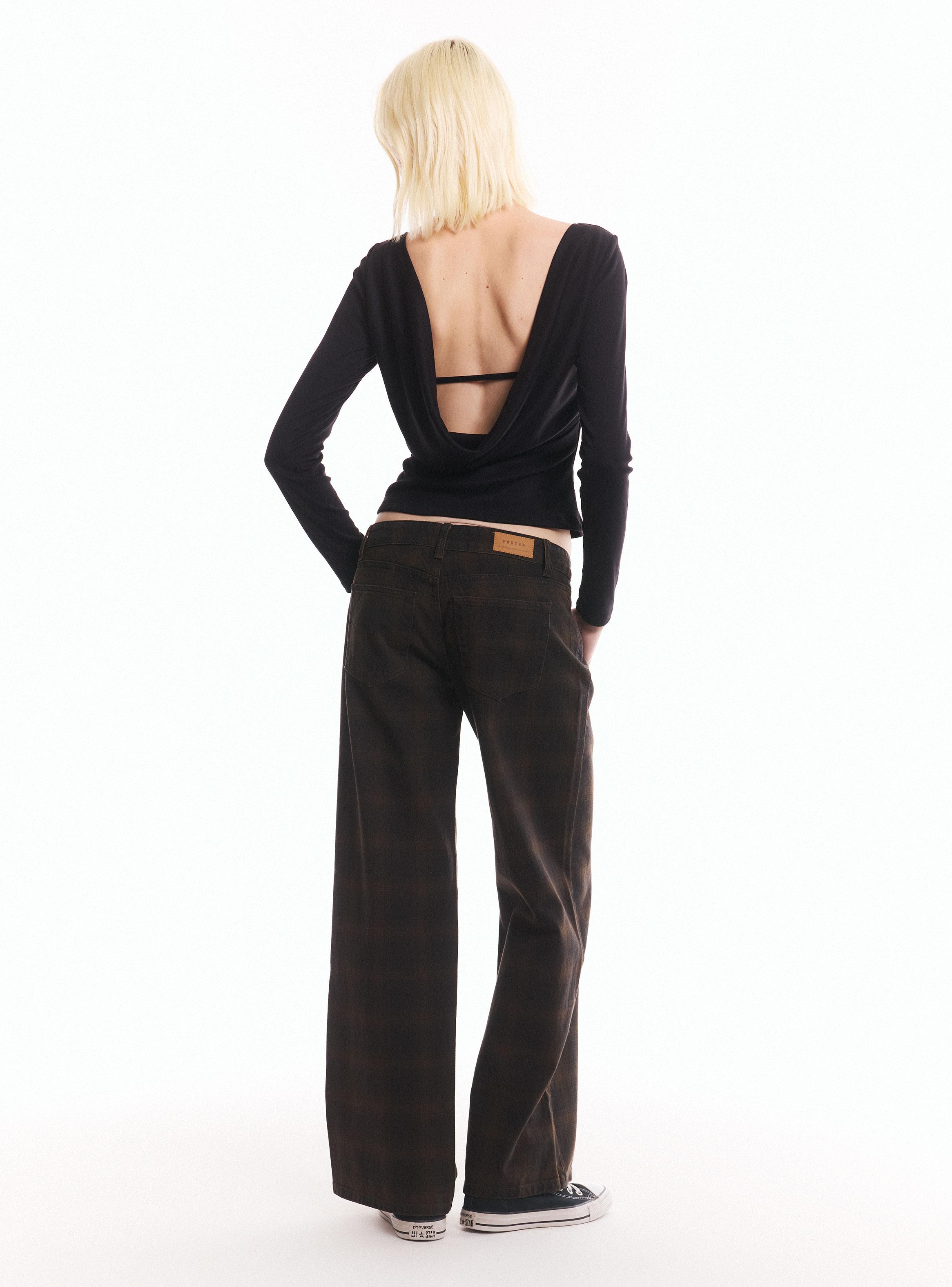 Jeans Baggy Print Escocés-5